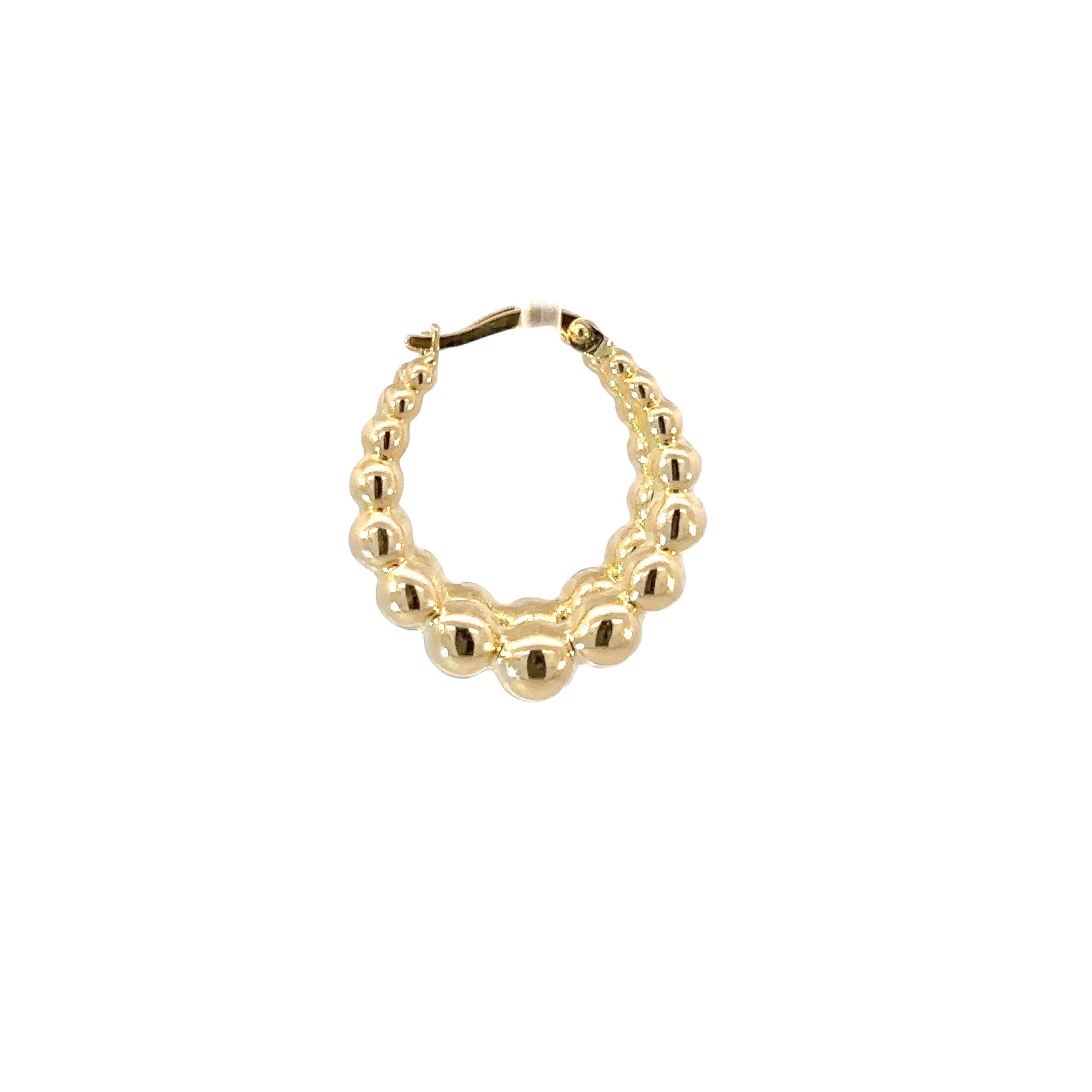 14K Yellow Gold Graduated Scalloped Hoop Earrings