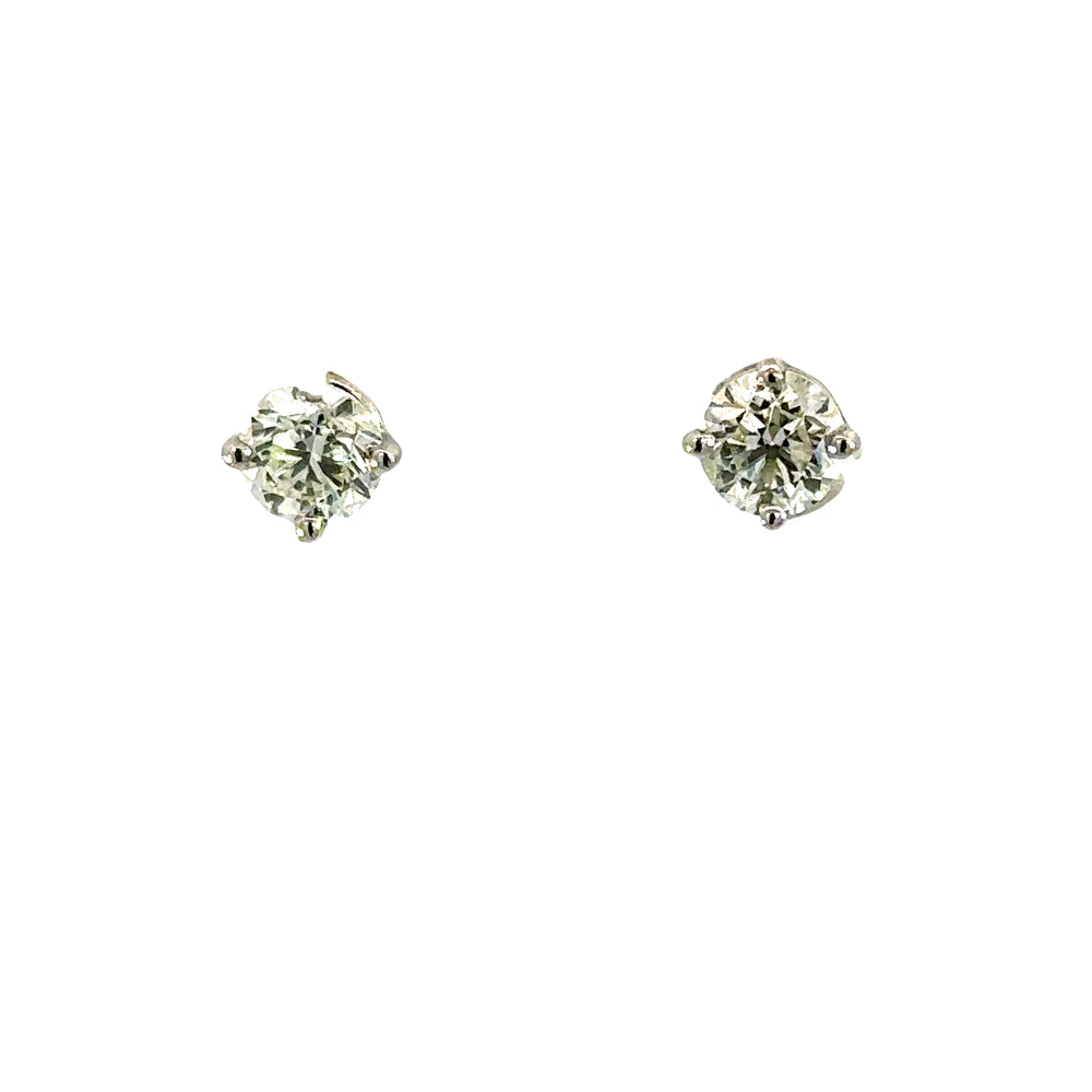 Platinum Diamond Stud Earrings 1.43cttw – Round Brilliant – I/J Color VS2–SI – 4 Prong