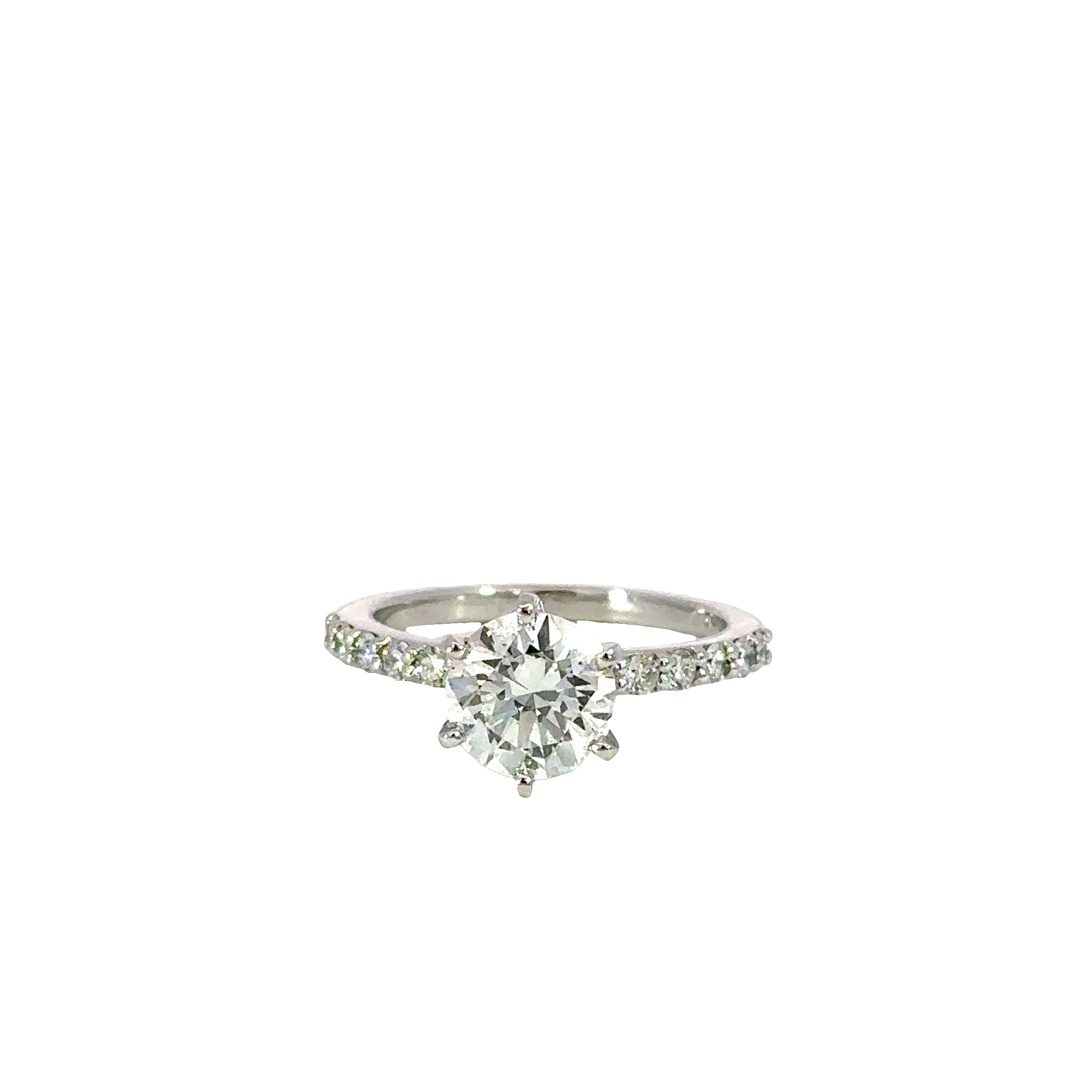 Estate Platinum Round Brilliant Diamond Engagement Ring GIA Certified 2.02 Carat Total