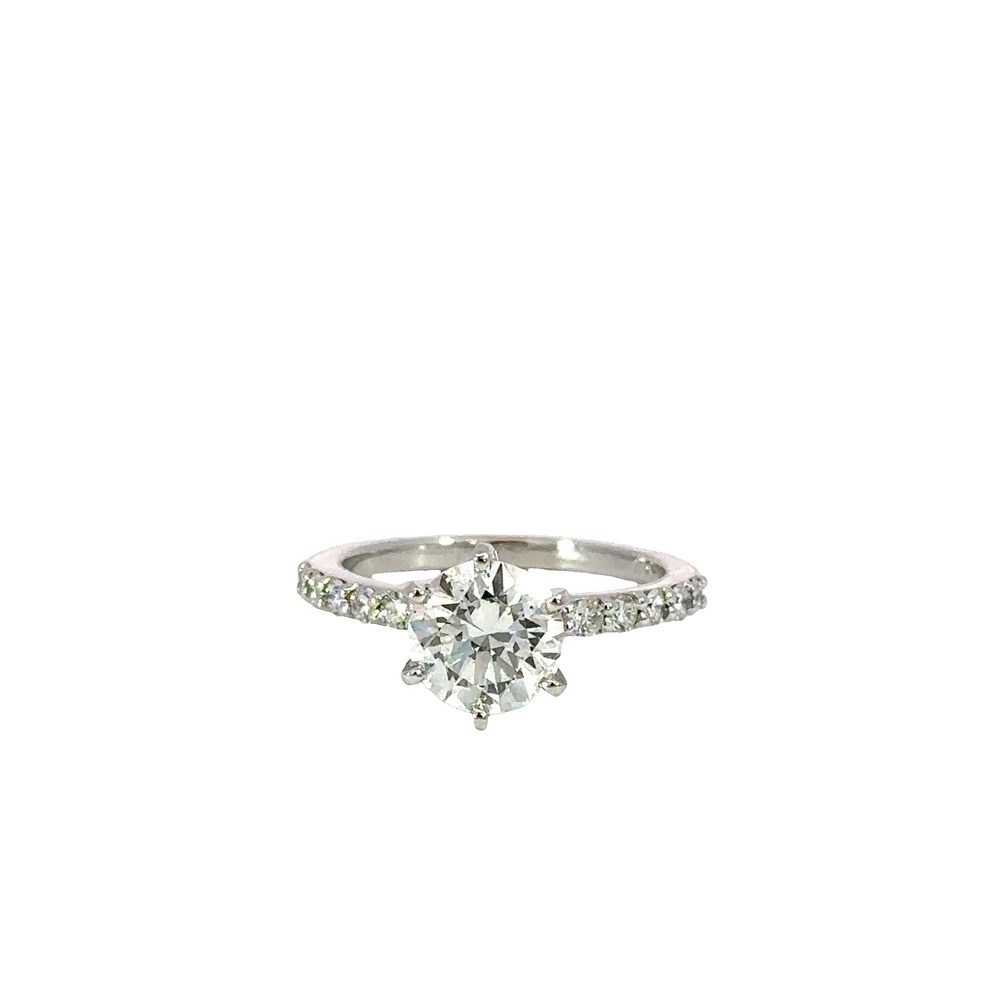 Estate Platinum Round Brilliant Diamond Engagement Ring GIA Certified 2.02 Carat Total