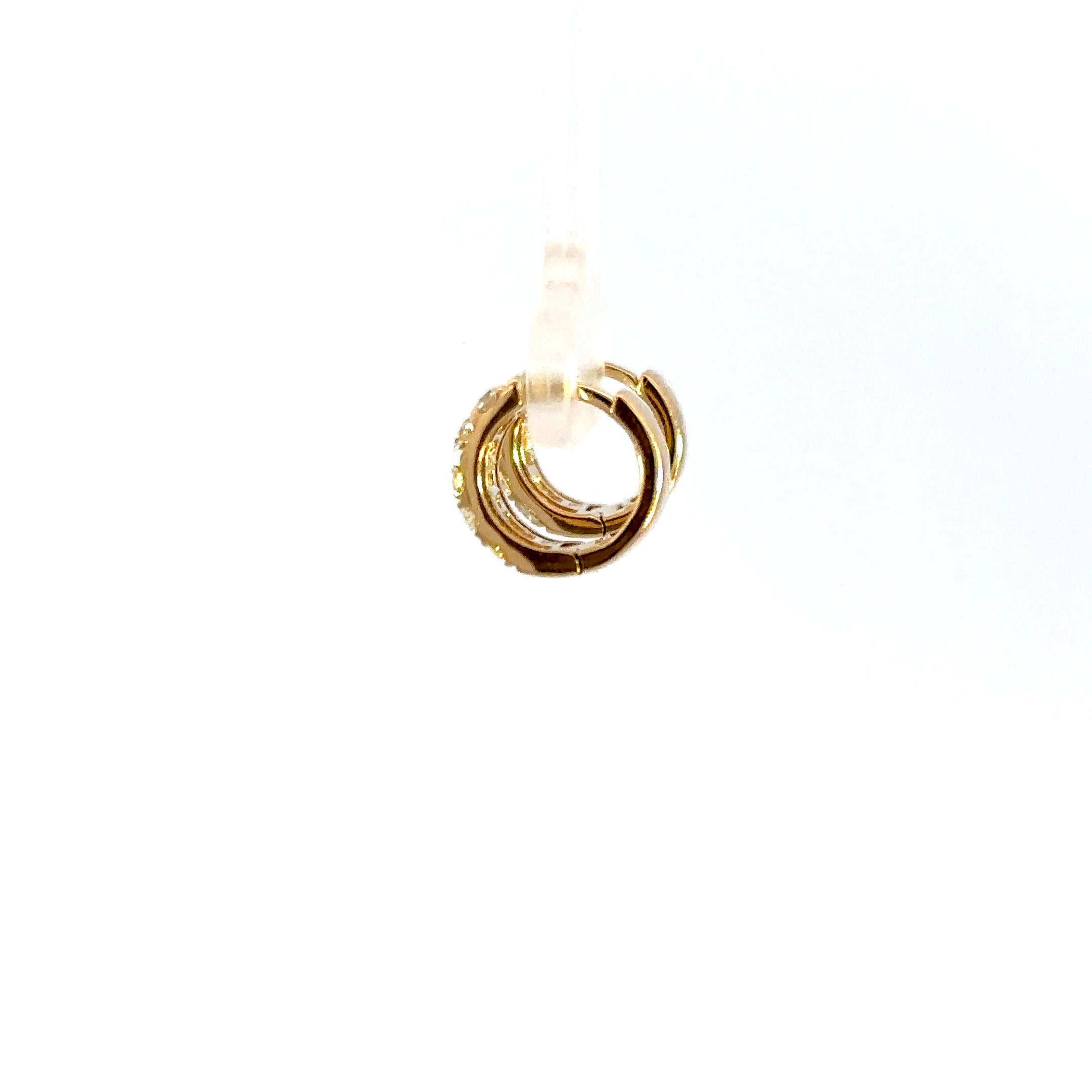18K Gold Diamond Huggies with Baguette and Round Diamonds – 1.58 Carats