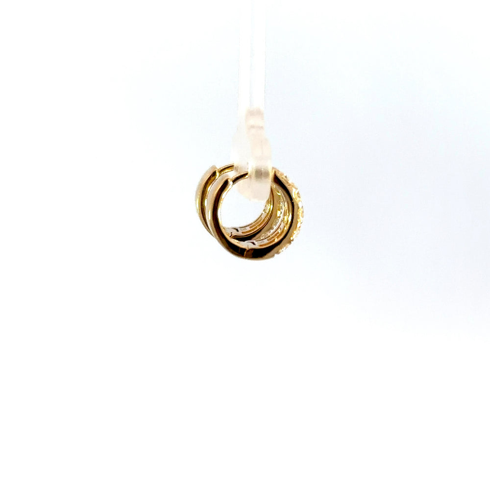 18K Gold Diamond Huggies with Baguette and Round Diamonds – 1.58 Carats