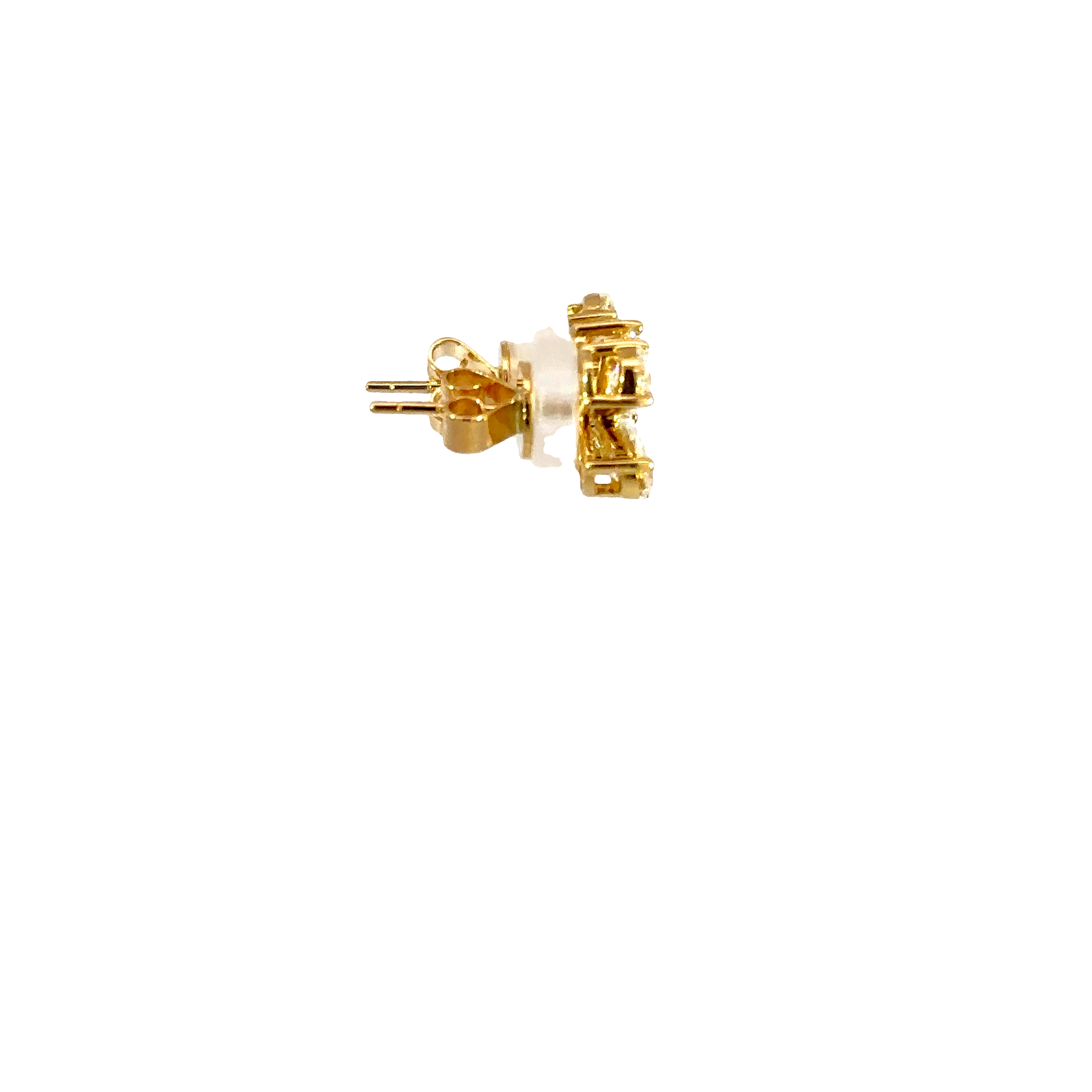 18K Yellow Gold Pear Shape Diamond Flower Earrings 1.90 Carat Total