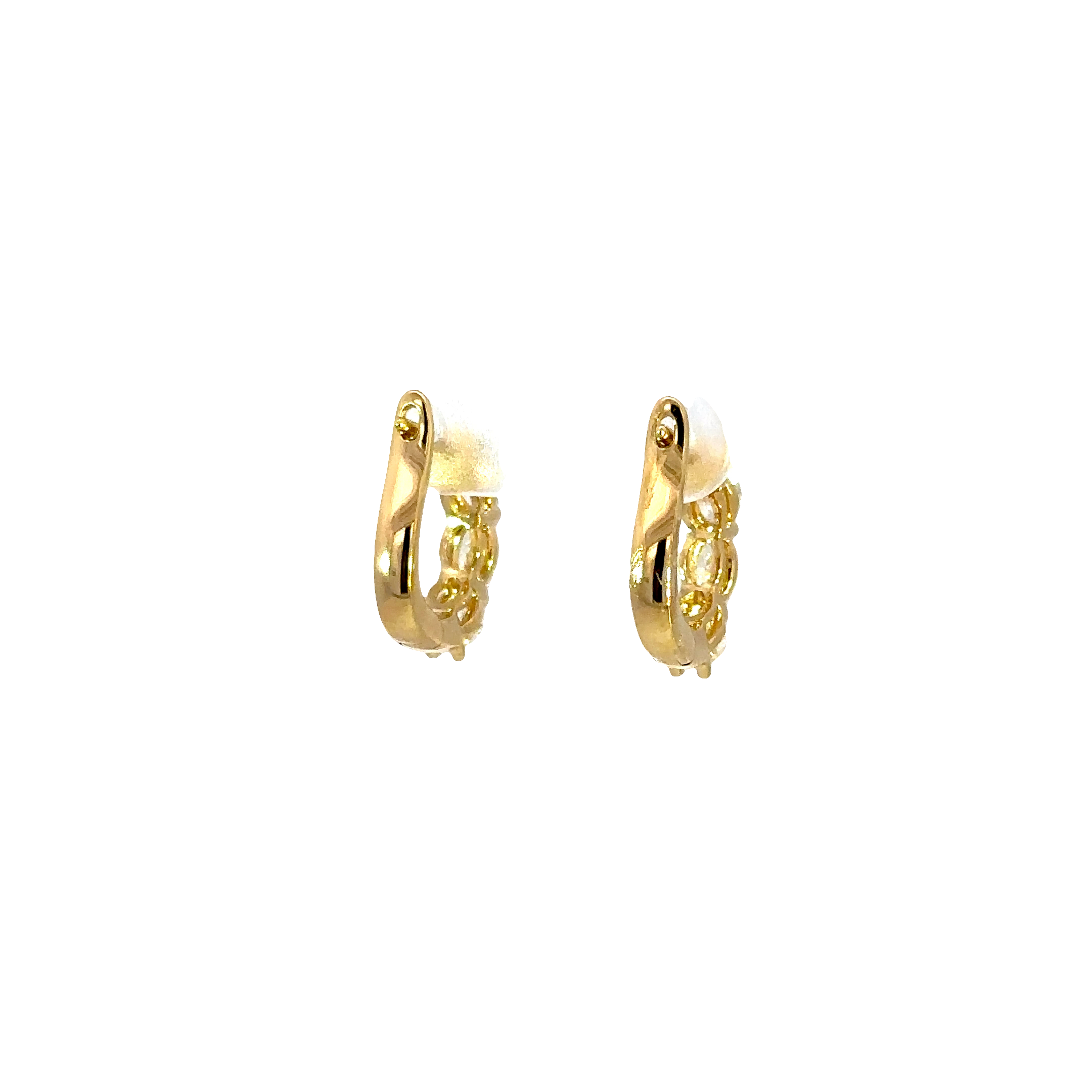 18K Yellow Gold Oval Diamond Hoop Earrings 1.90 Carat Total