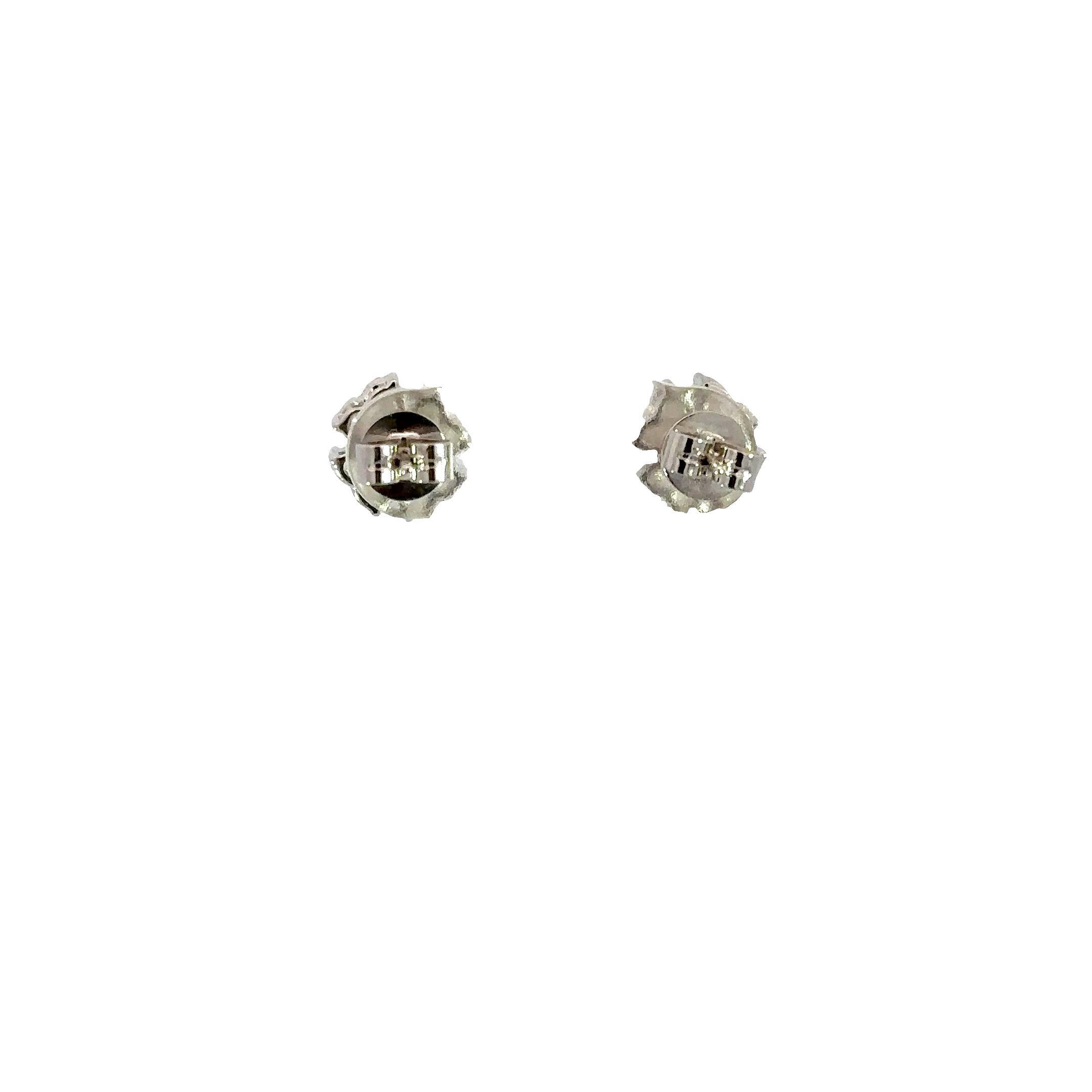 18K White Gold Heart Shape Diamond Flower Stud Earrings 2.00 Carat Total