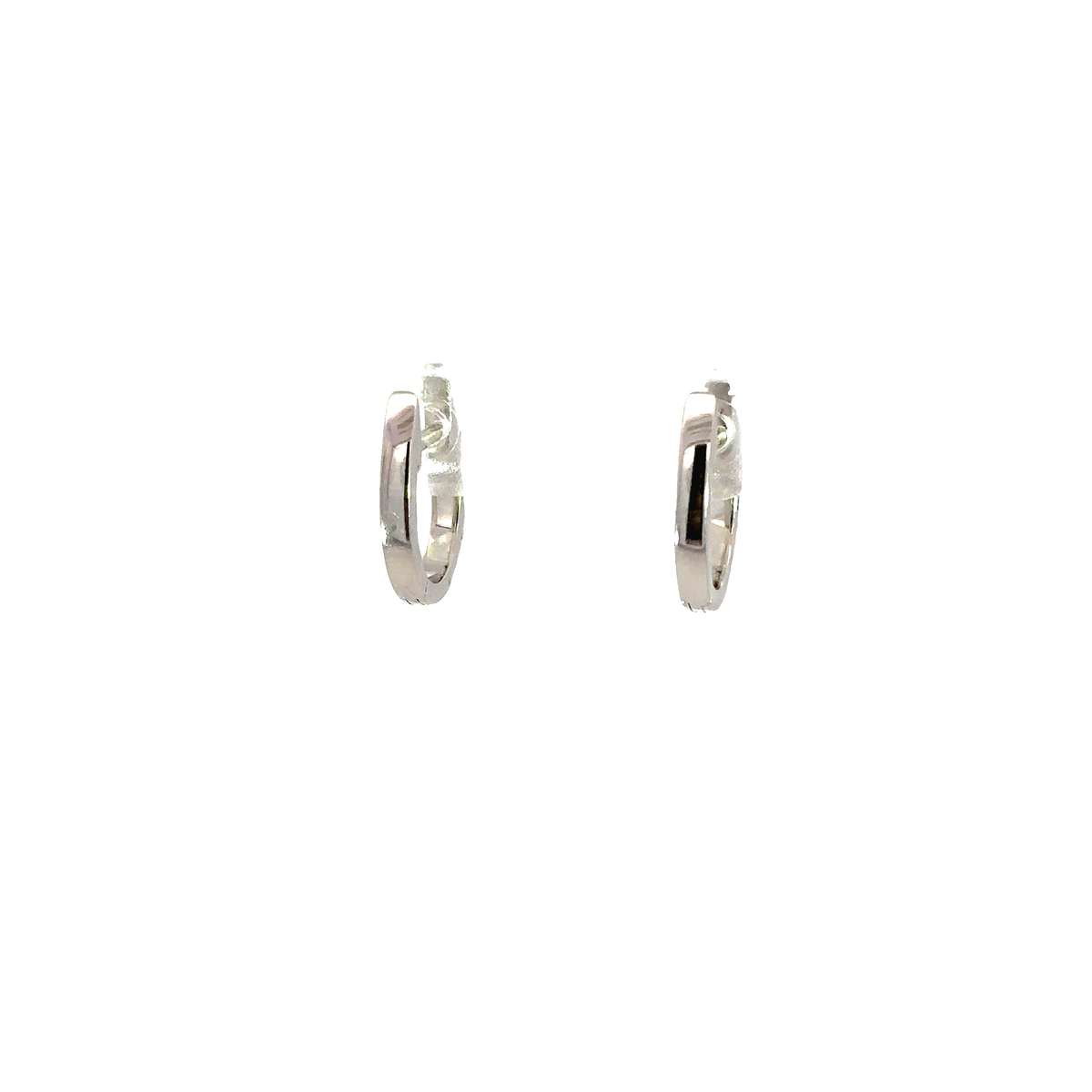 18K White Gold Diamond Huggie Earrings