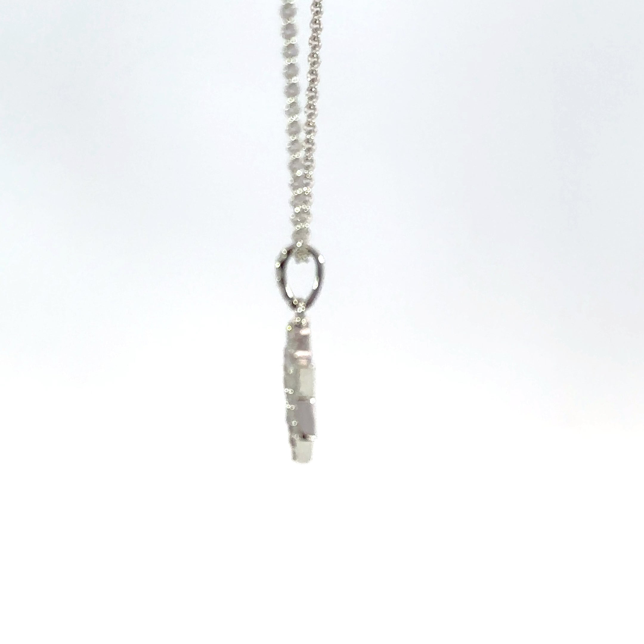 18K White Gold Diamond Star of David Necklace