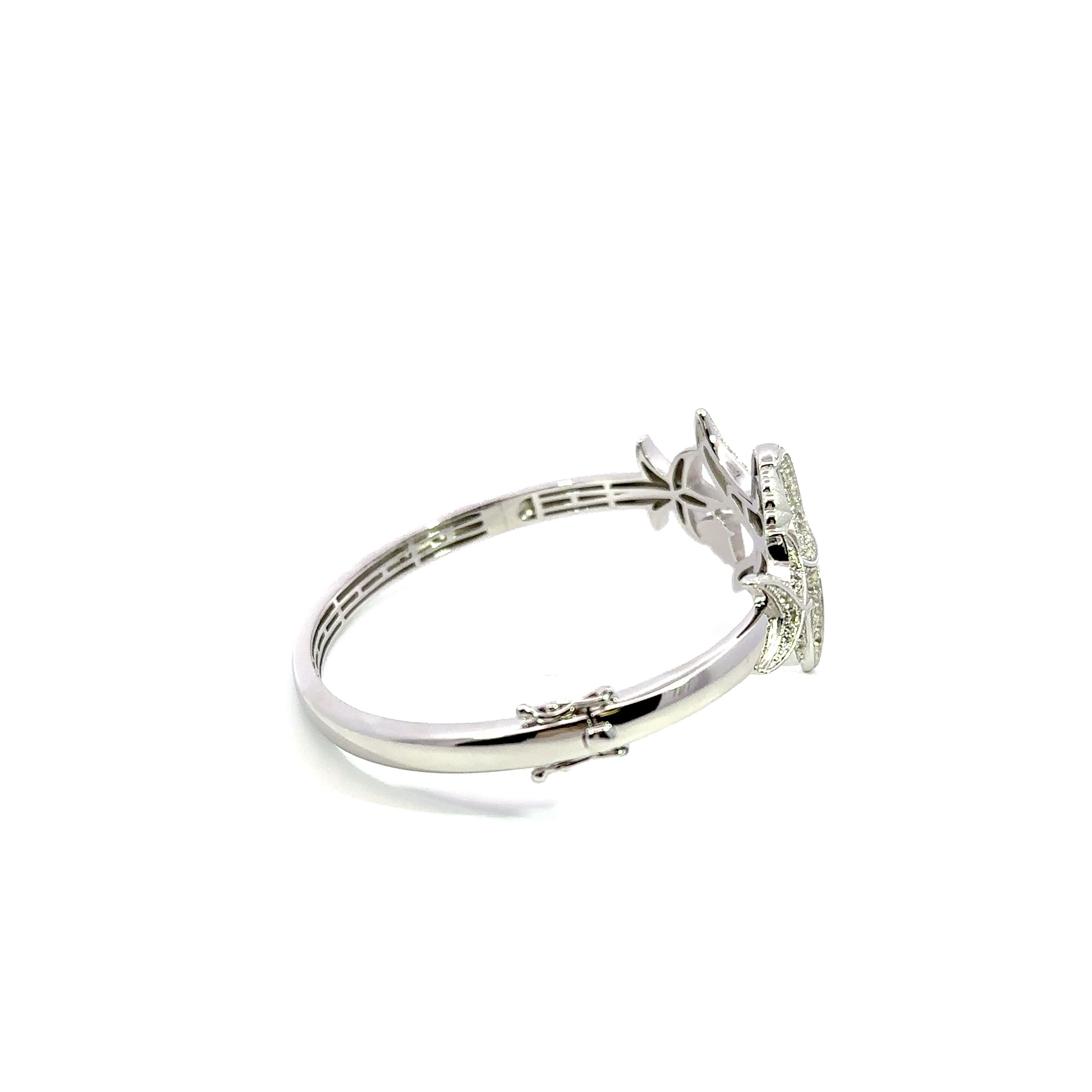 Starfish Bangle Bracelet Silver with White Topaz Coastal Design