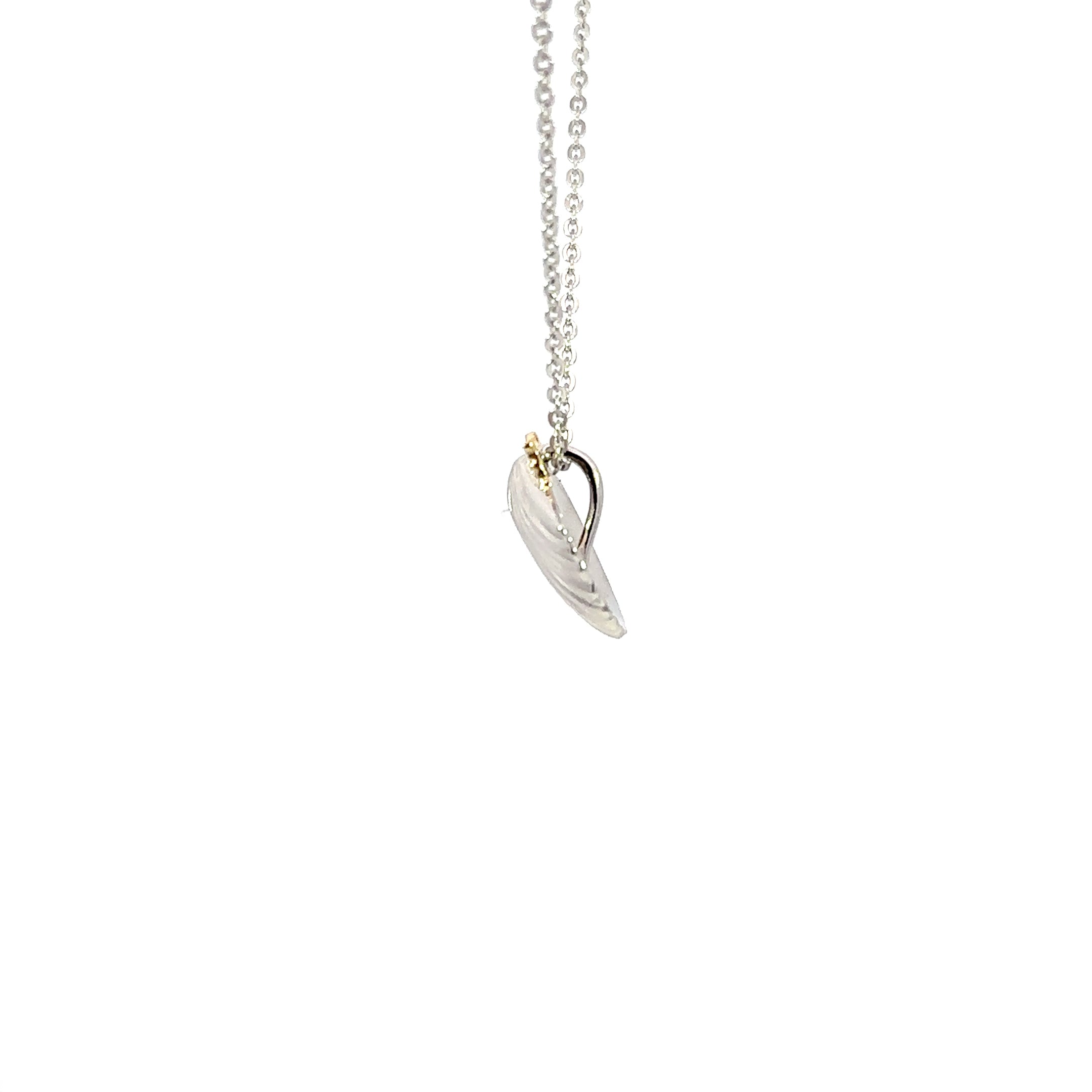 Sterling Silver & 14K Yellow Gold Seashell Pendant Necklace