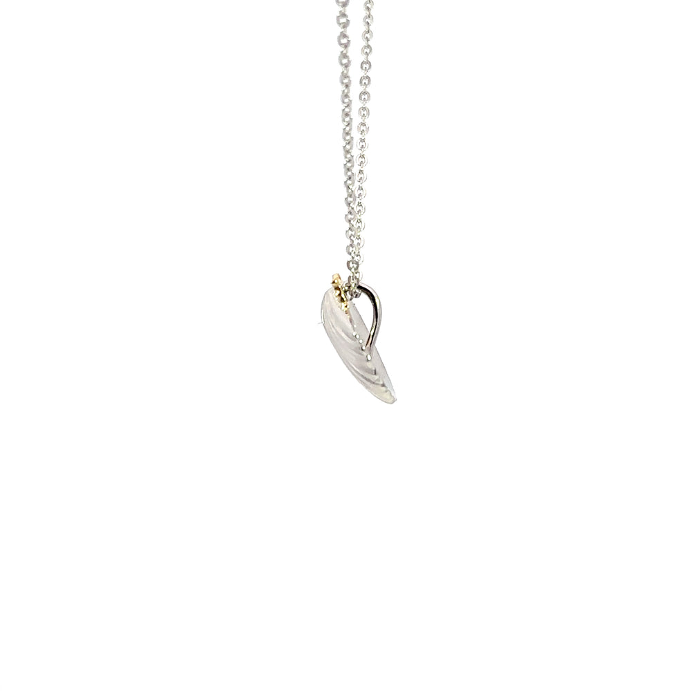 Sterling Silver & 14K Yellow Gold Seashell Pendant Necklace