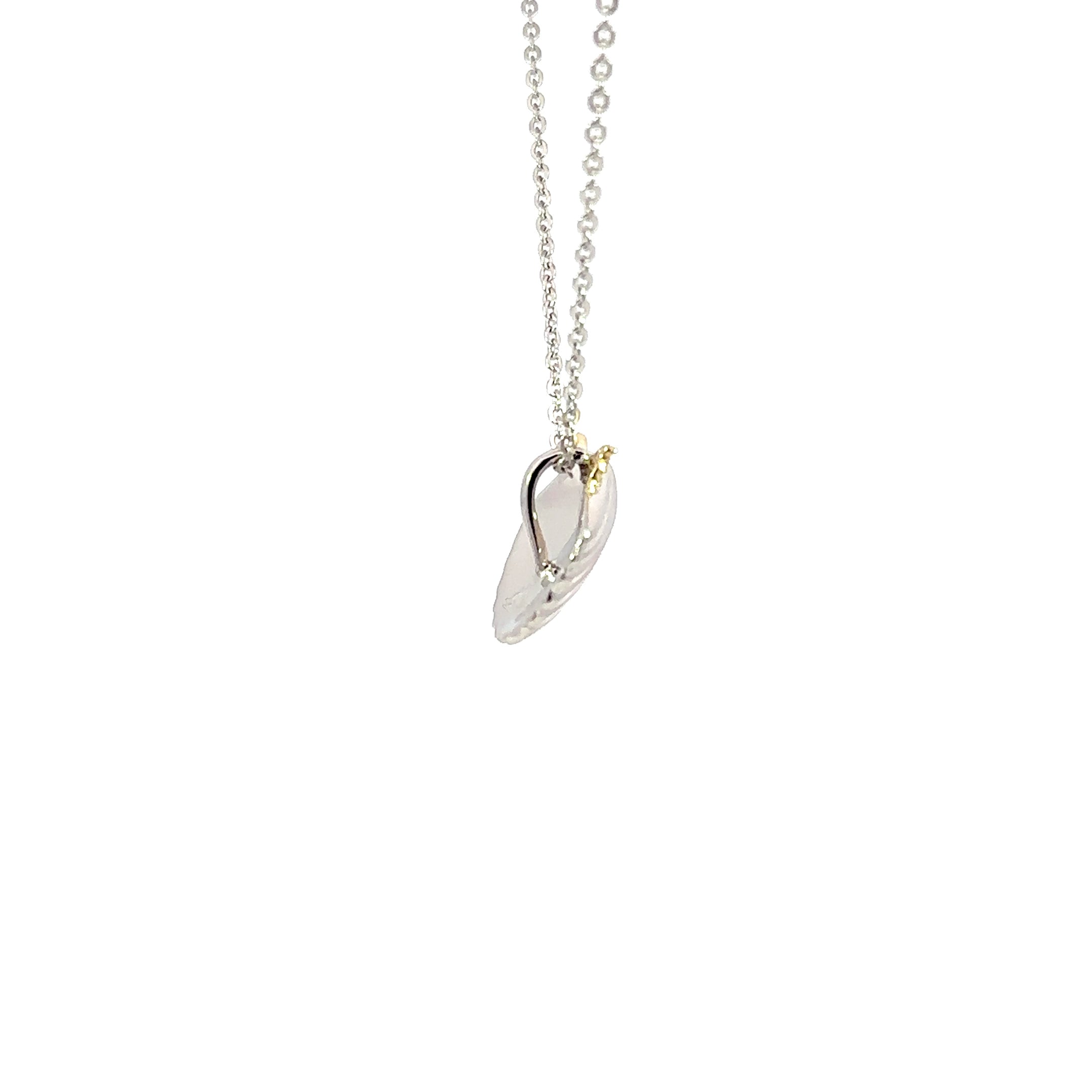 Sterling Silver & 14K Yellow Gold Seashell Pendant Necklace
