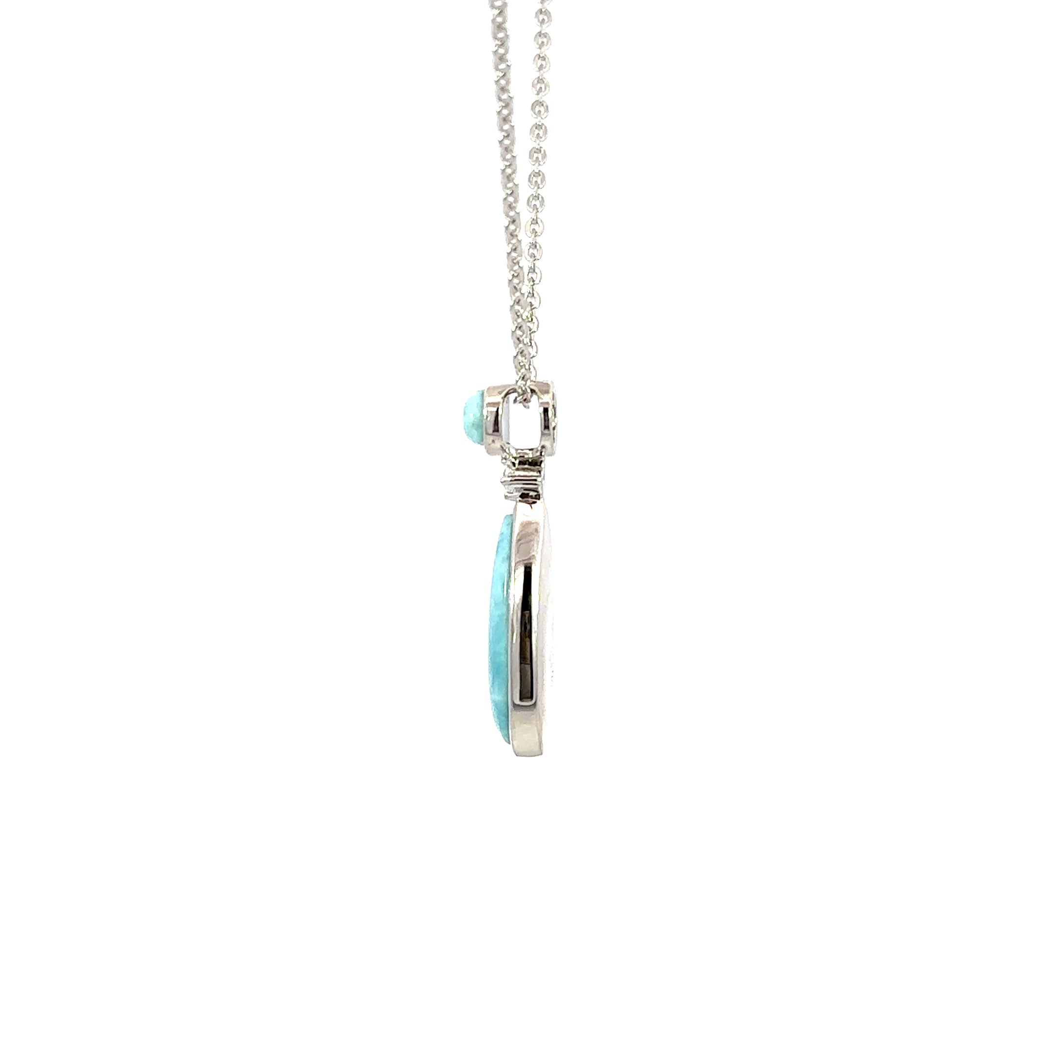Sterling Silver Larimar Teardrop Pendant Necklace