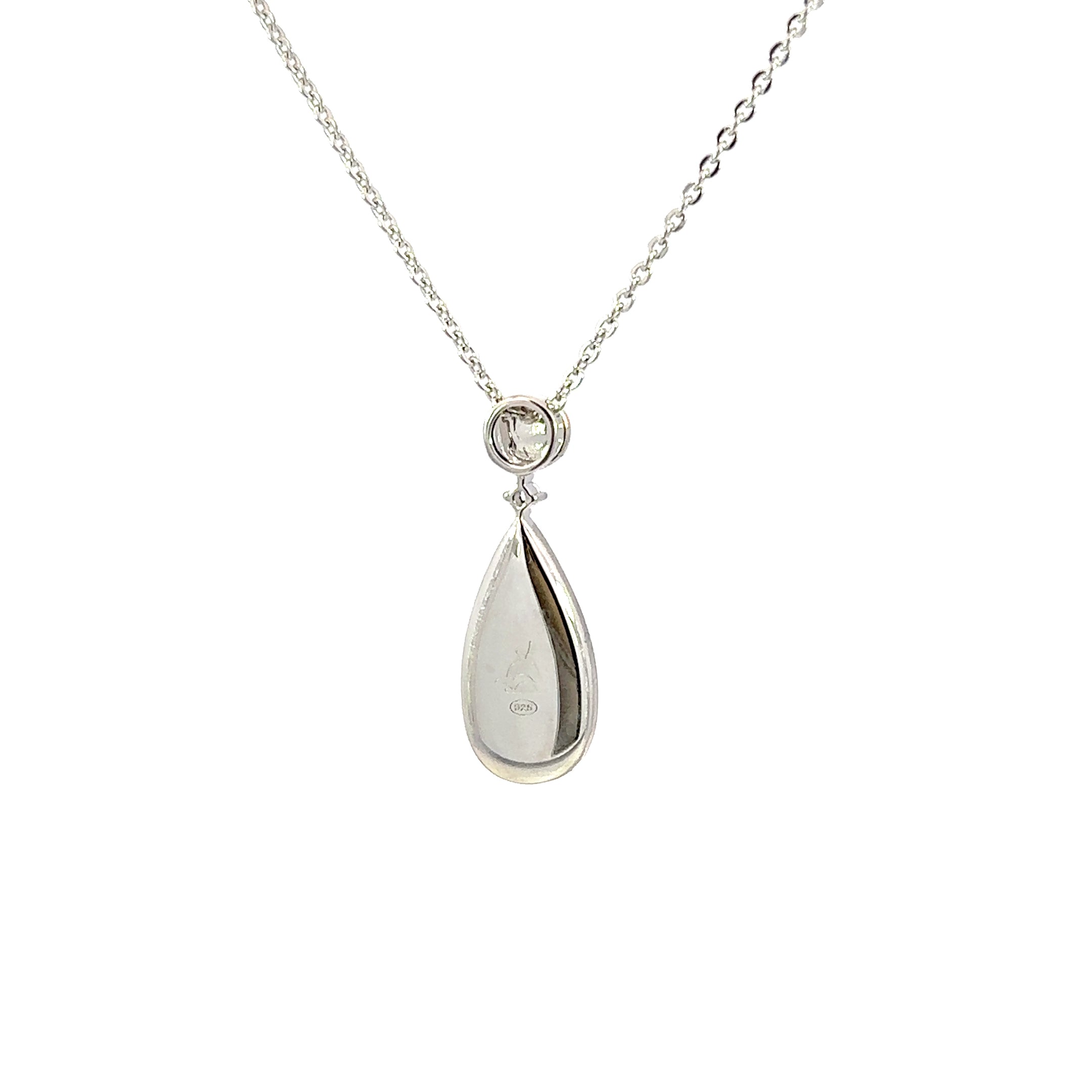 Sterling Silver Larimar Teardrop Pendant Necklace