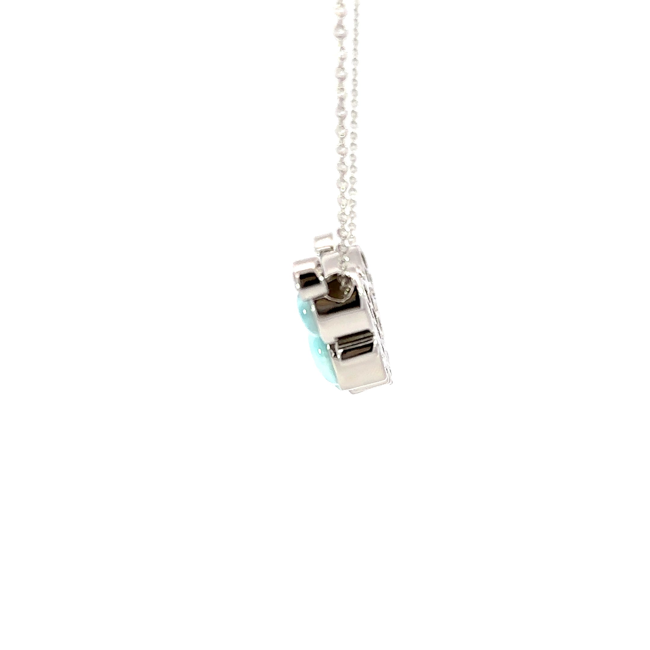 Sterling Silver Multi-Shape Larimar Necklace with White Topaz