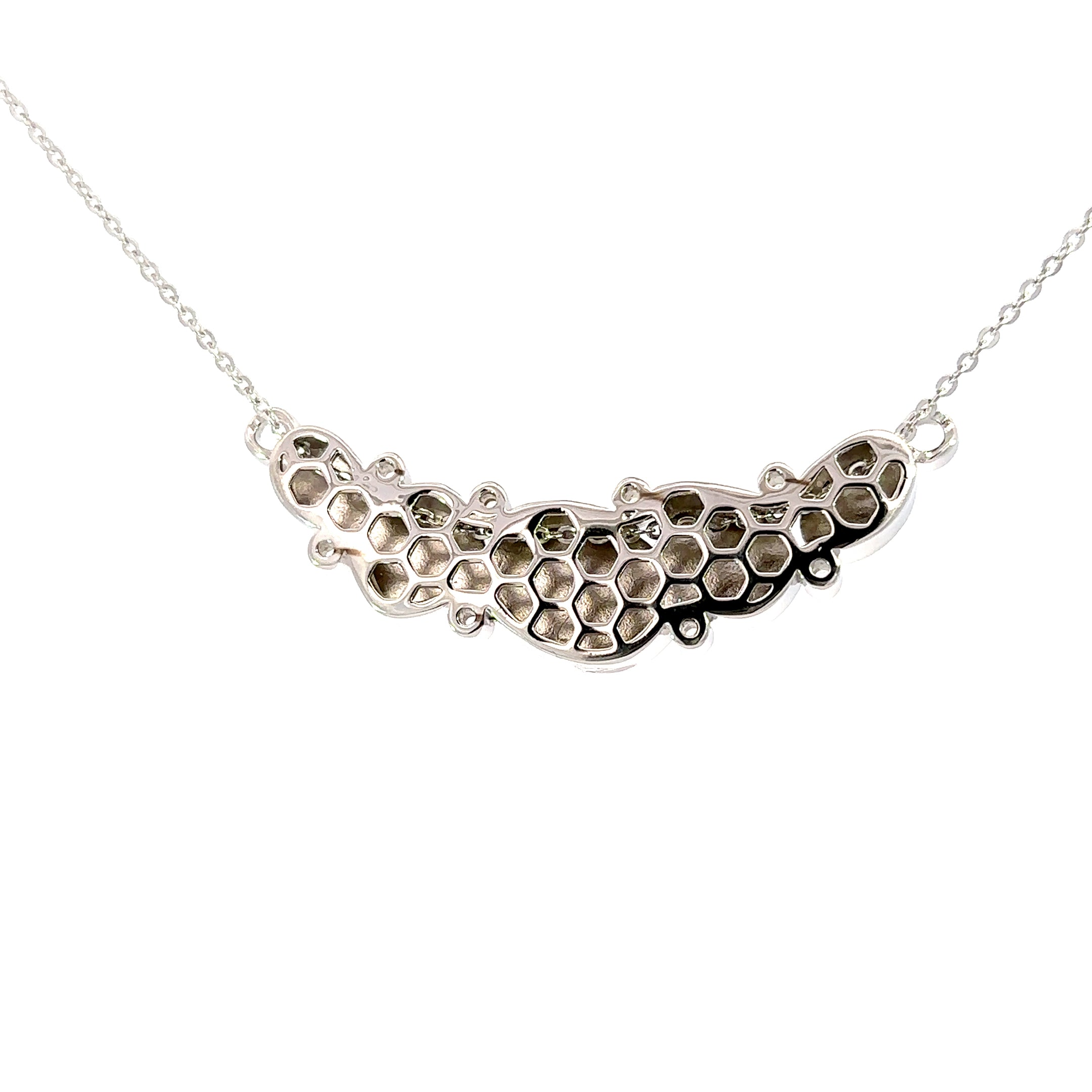 Sterling Silver Multi-Shape Larimar Necklace with White Topaz