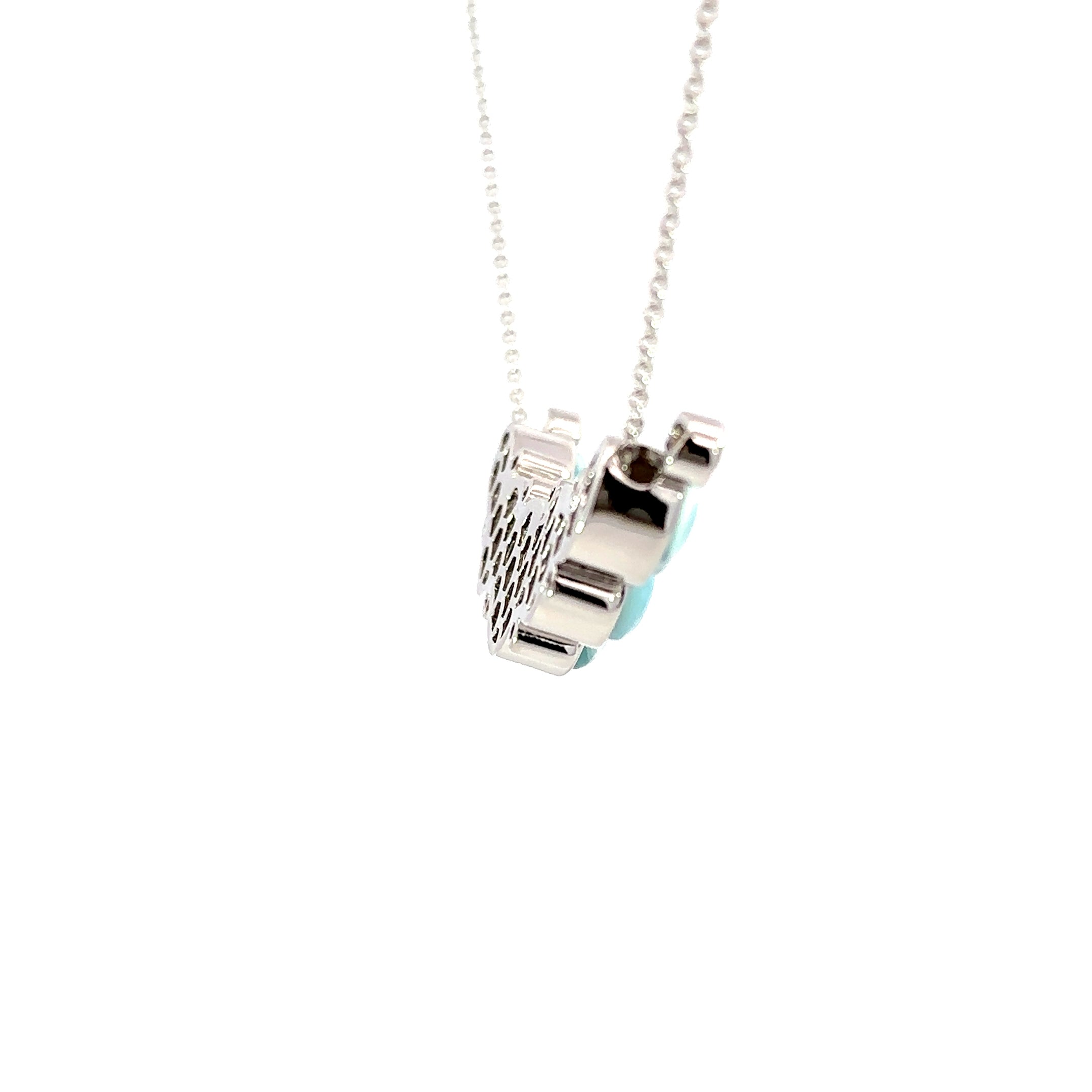 Sterling Silver Multi-Shape Larimar Necklace with White Topaz