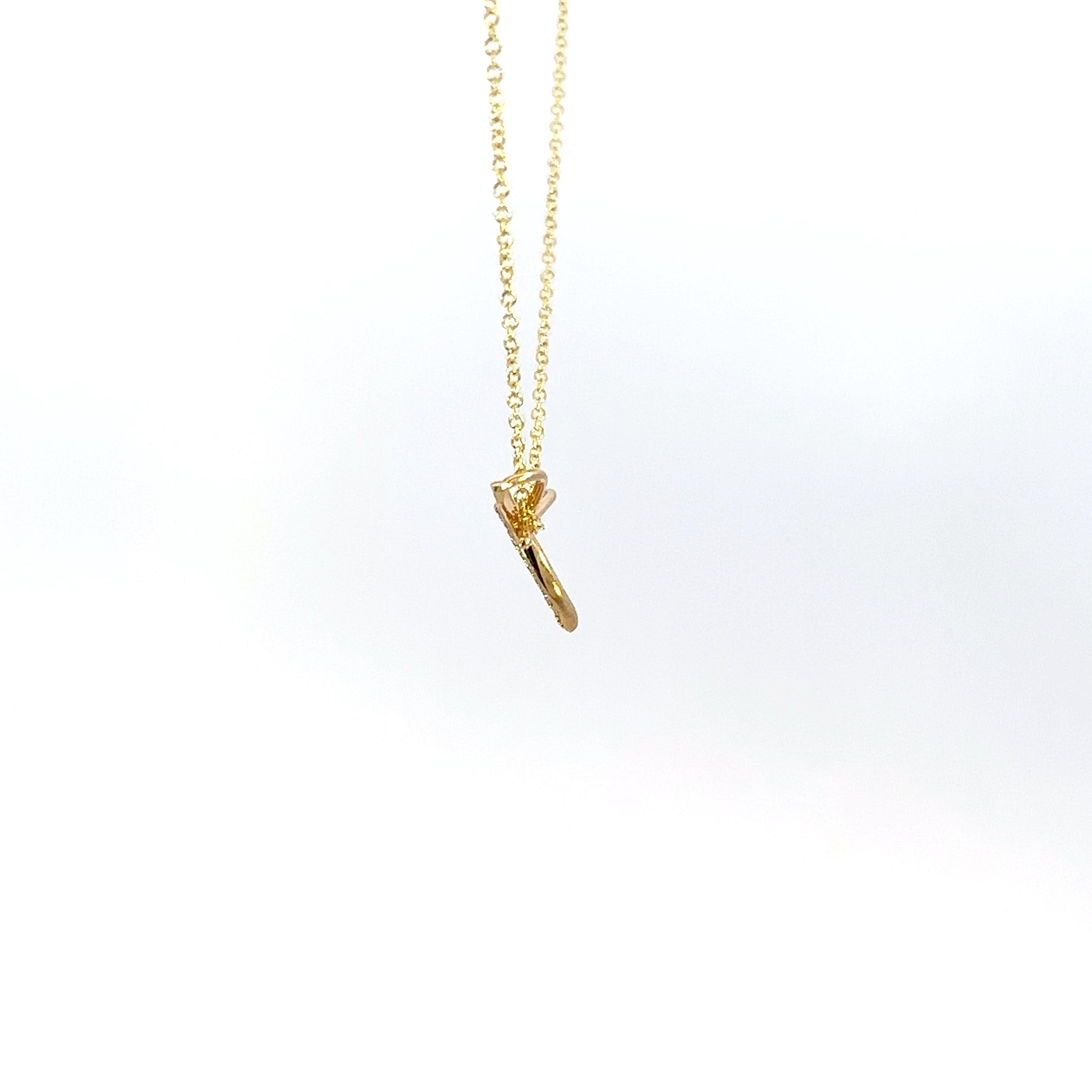 14K Yellow Gold Diamond Dragonfly Necklace