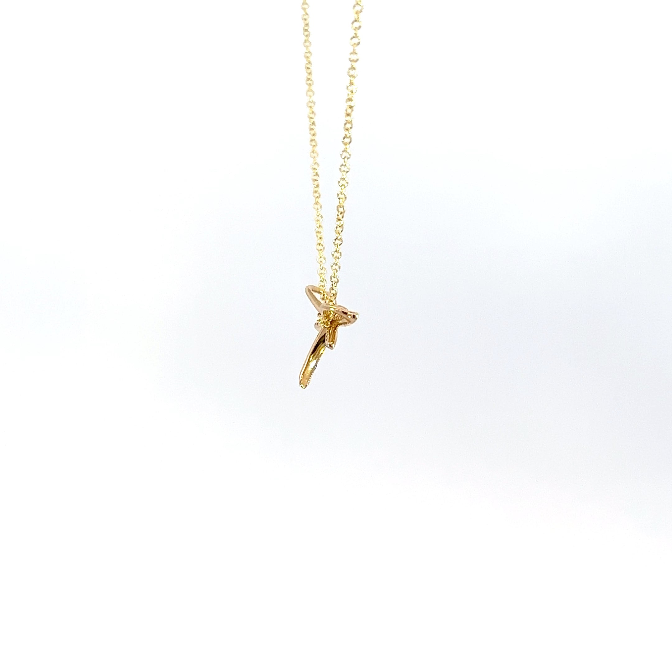 14K Yellow Gold Diamond Dragonfly Necklace