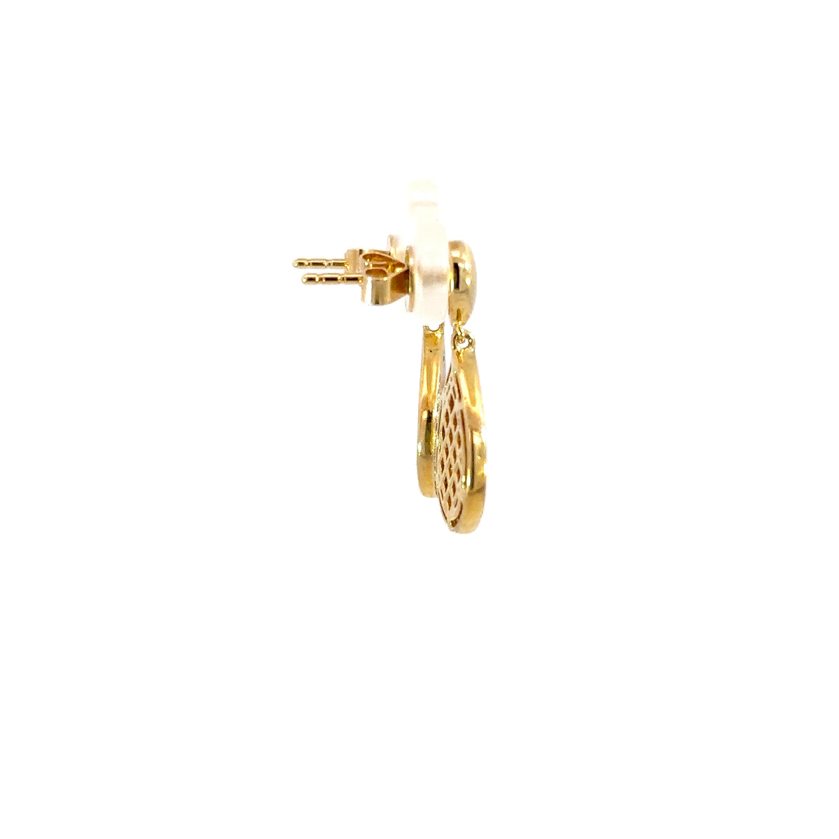 14K Yellow Gold Diamond Pear Shape Drop Earrings