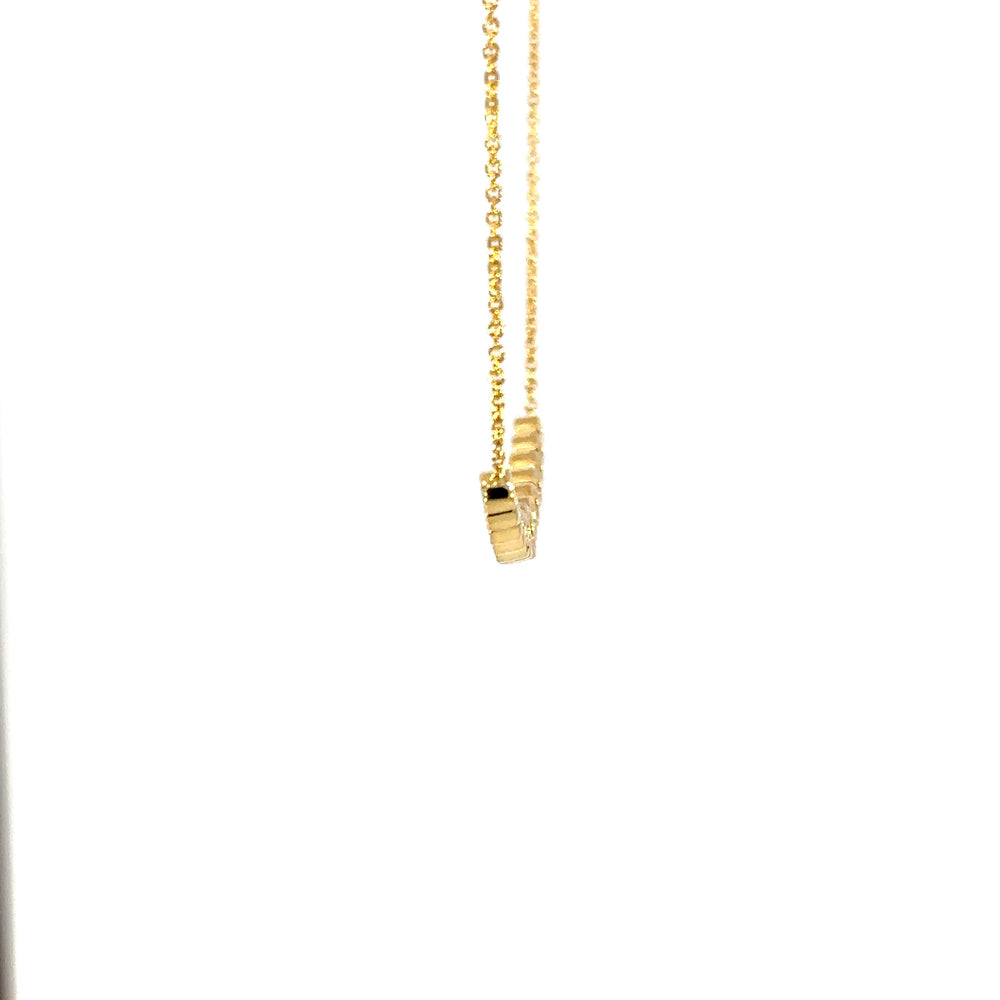 18K Yellow Gold Emerald & Diamond Bezel Gradient Smile Necklace