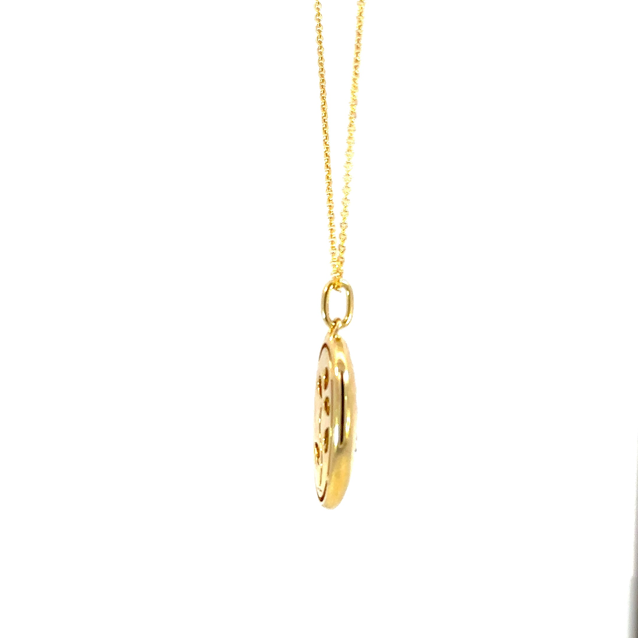18K Gold Ruby Flower Necklace with Diamonds – Elegant Floral Pendant