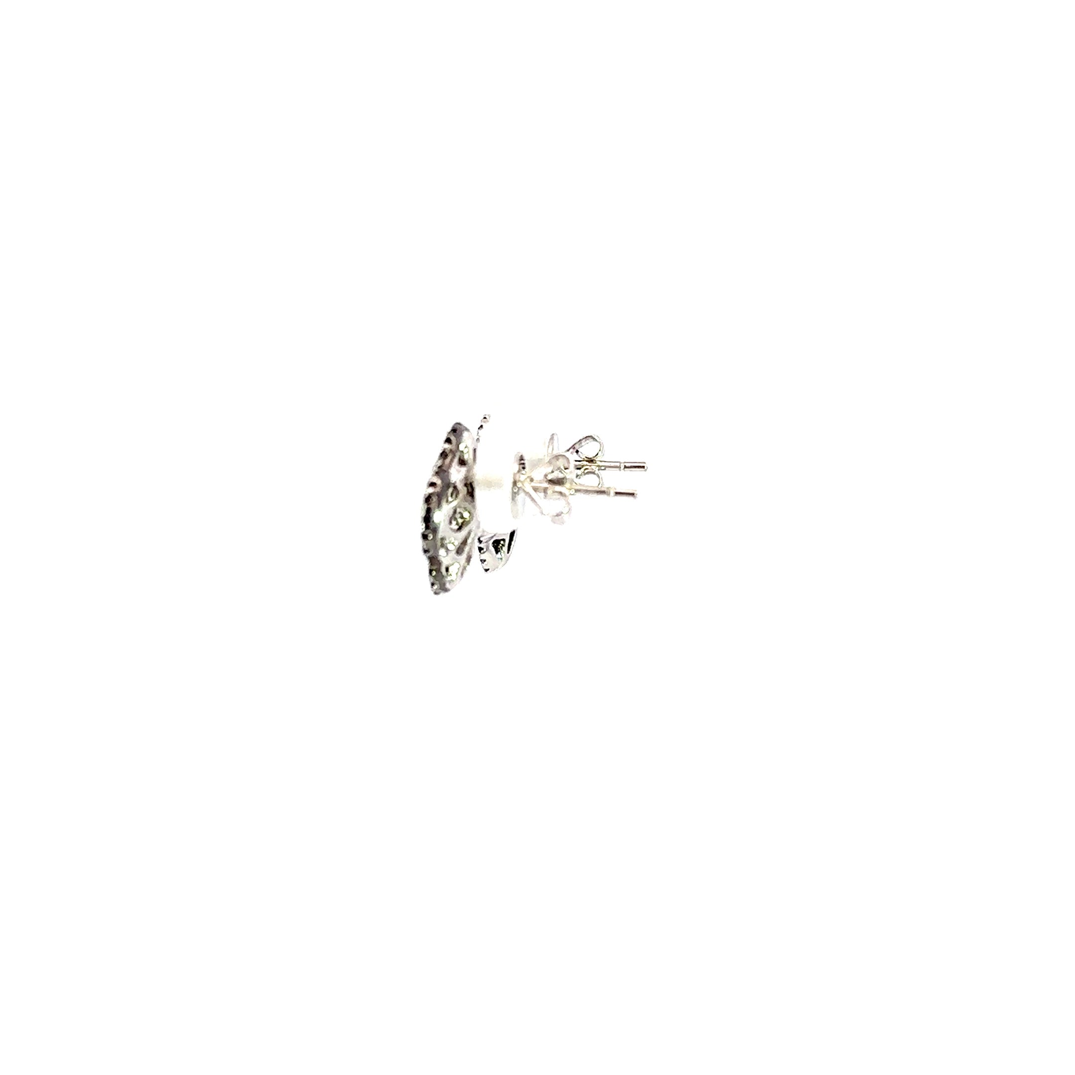 18K White Gold Black & White Diamond Clover Earrings
