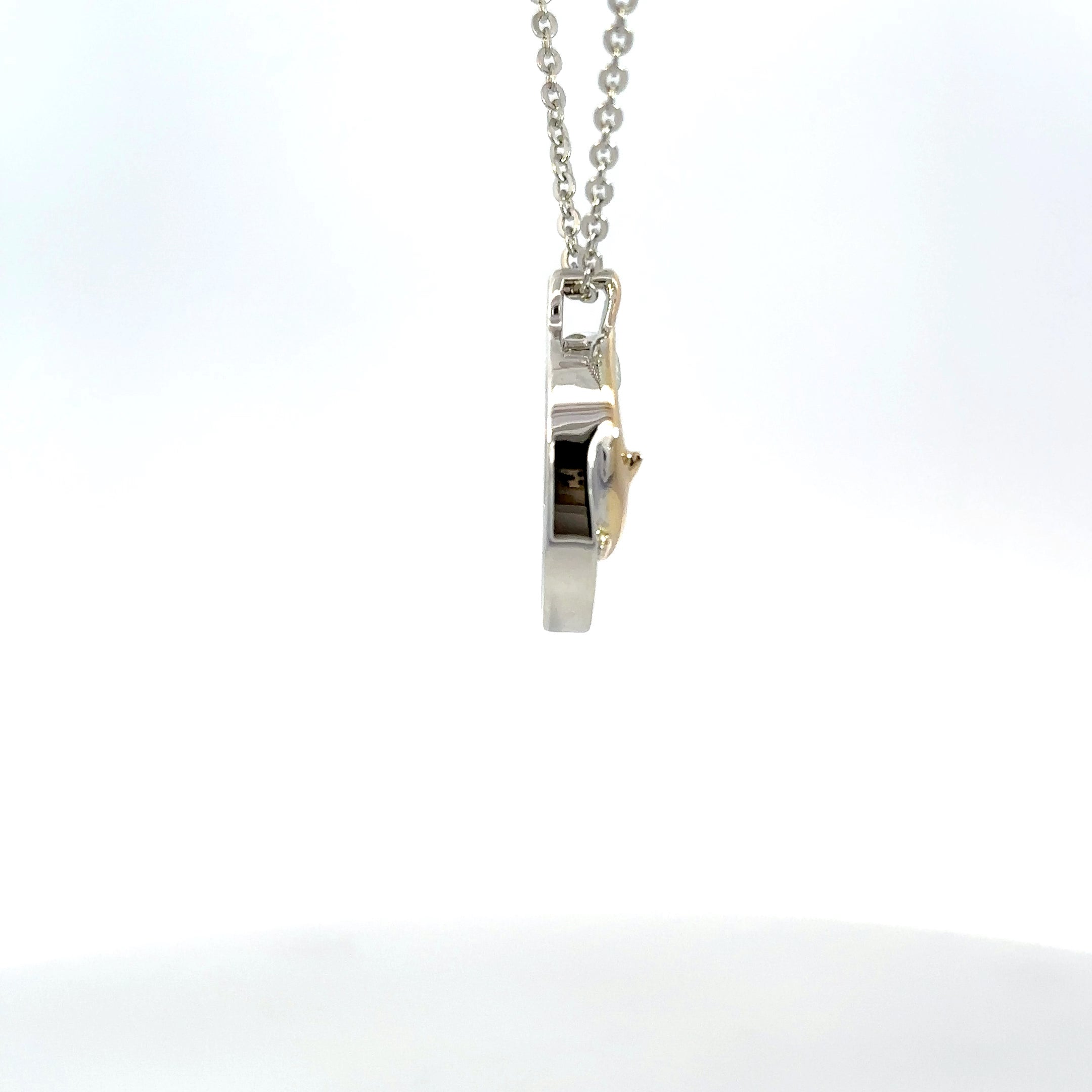 Sterling Silver & 14K Yellow Gold Dolphin Pendant Necklace with Diamonds