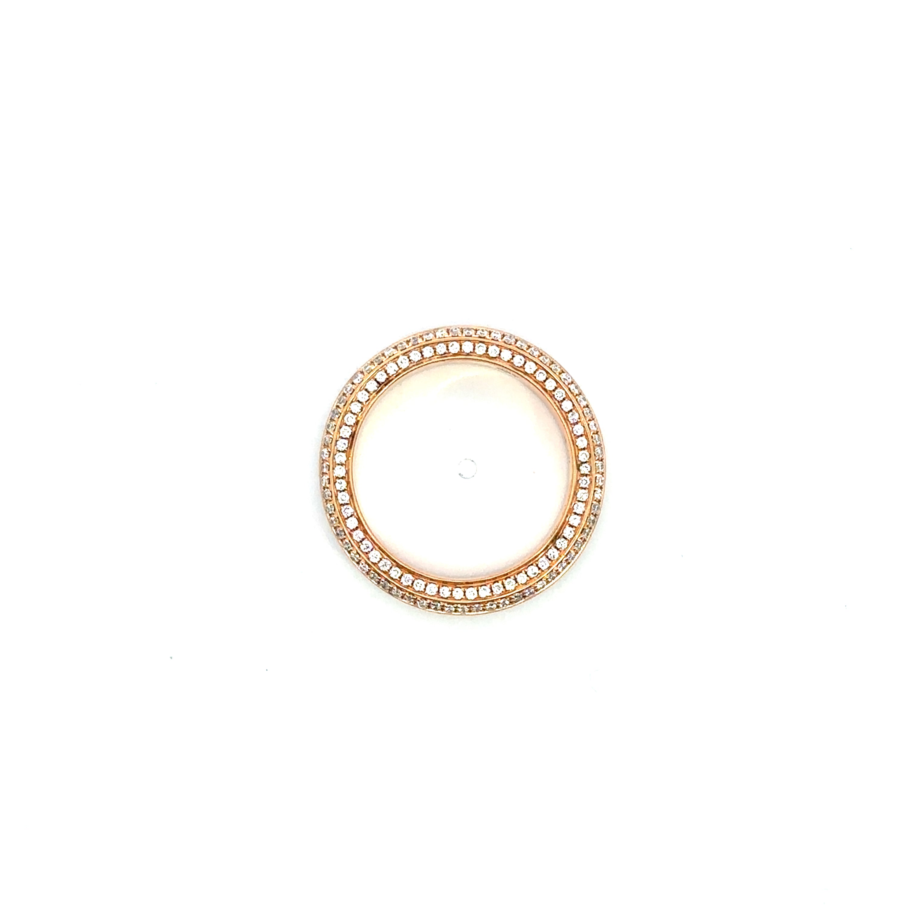 18K Rose Gold Diamond Band Ring with Milgrain Detail