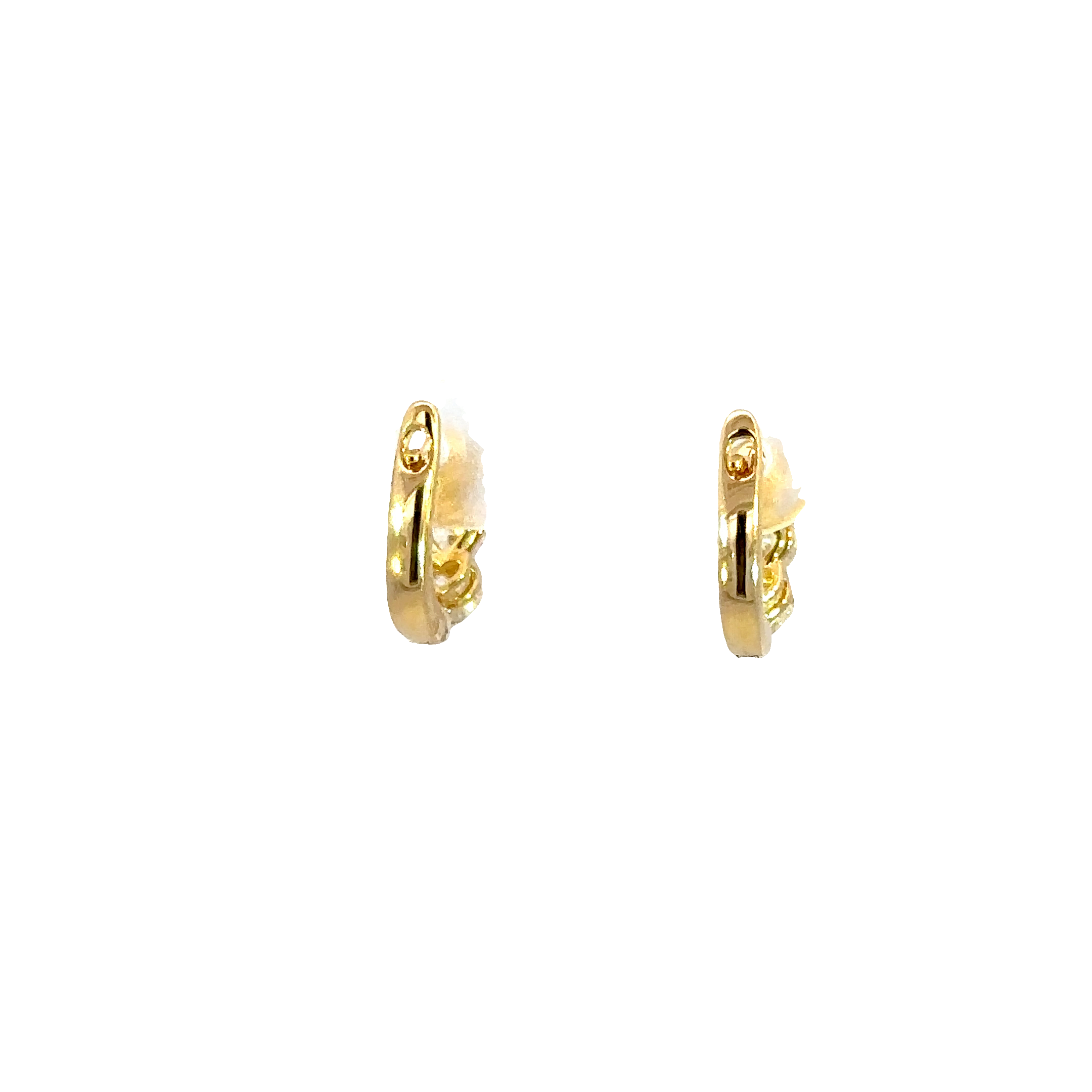 18K Yellow Gold Heart Shape Diamond Huggie Earrings 1.02 Carat Total