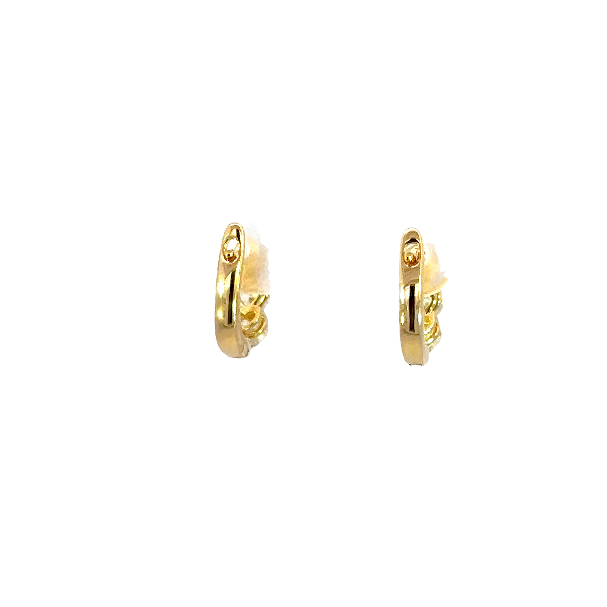 18K Yellow Gold Heart Shape Diamond Huggie Earrings 1.02 Carat Total