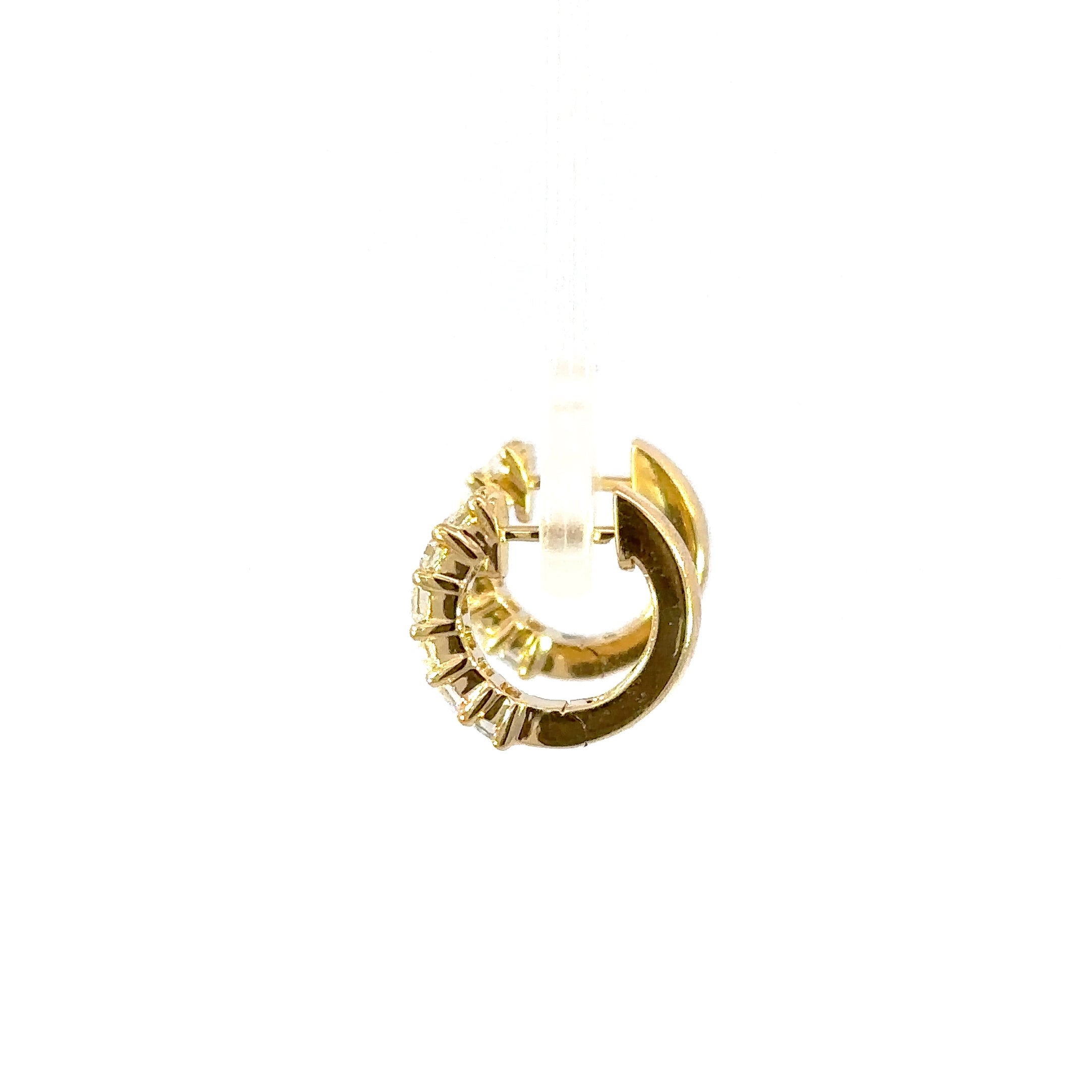 18K Gold Diamond Huggies – Emerald Cut Diamond Hoop Earrings 1.20 Carat