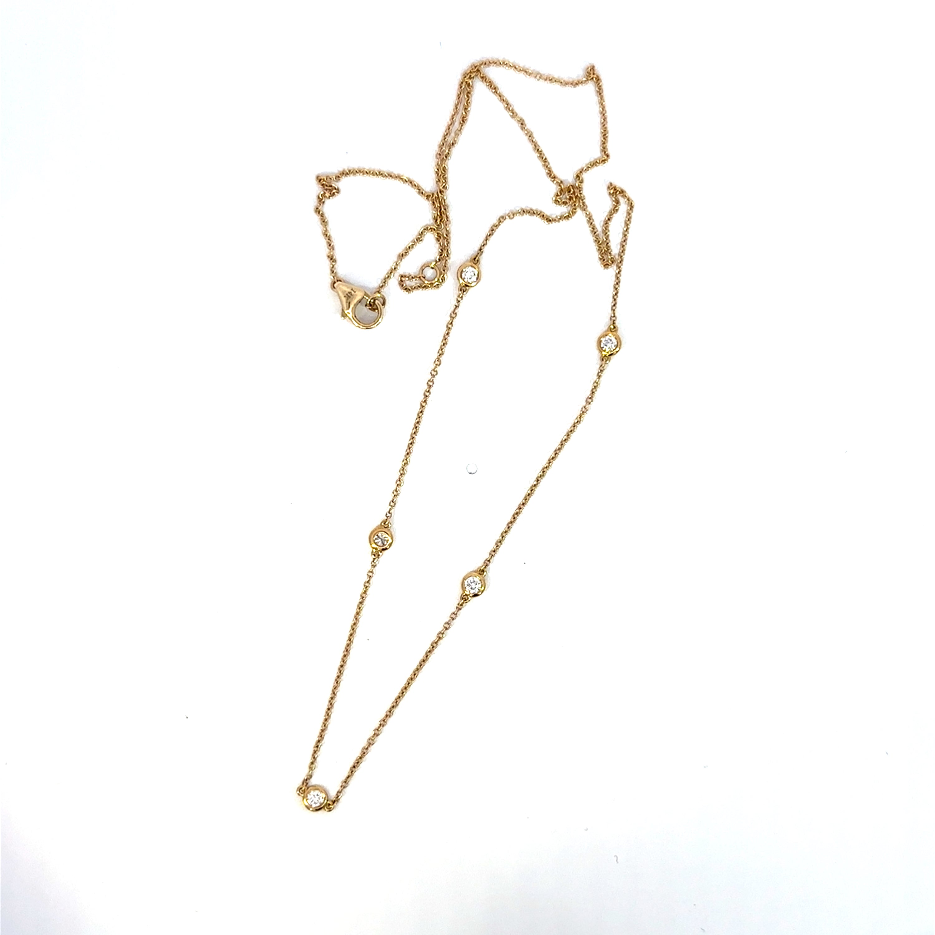 14K Yellow Gold Diamond By The Yard Necklace
