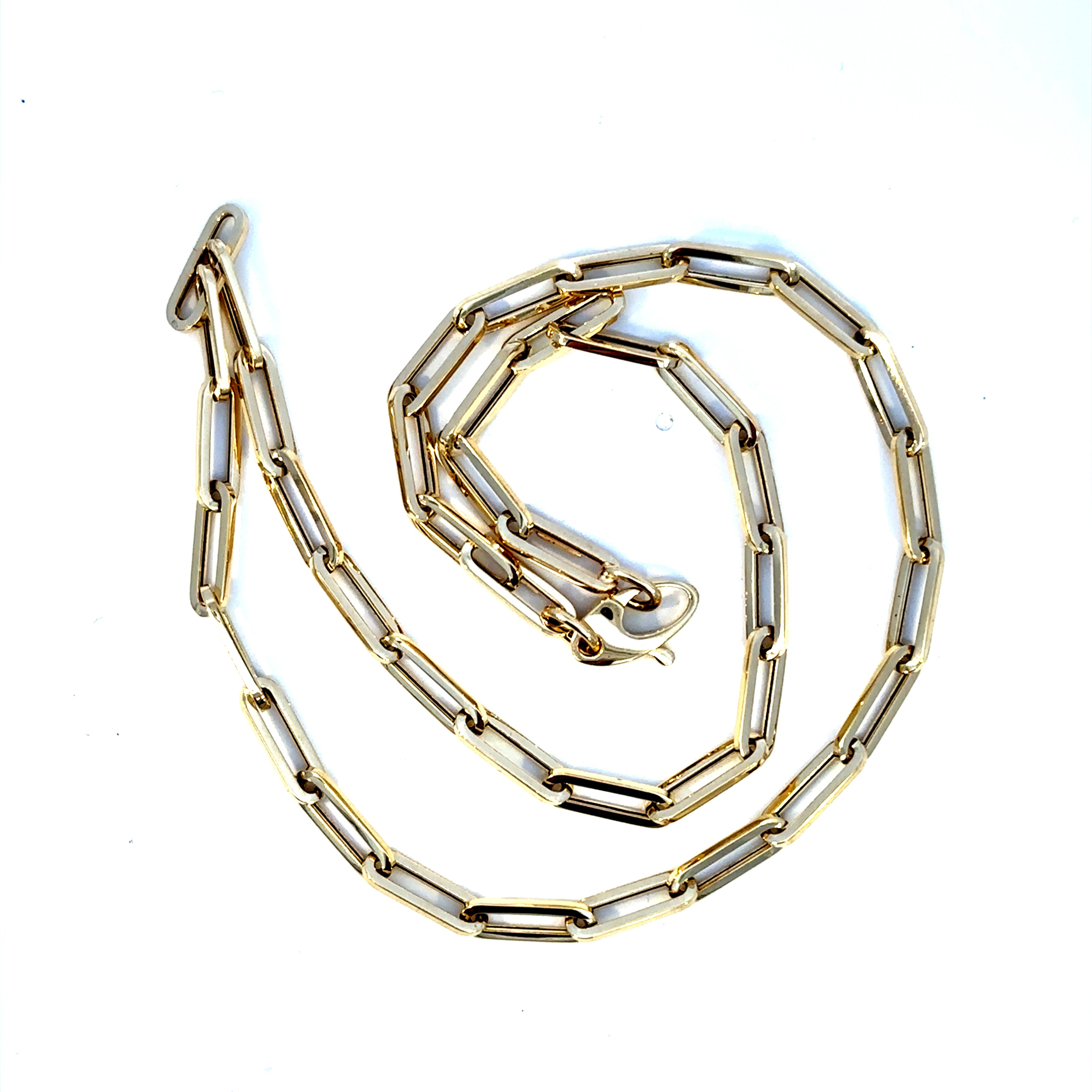 14K Yellow Gold Paperclip Chain Necklace 3.8mm 16" – Modern Link Necklace