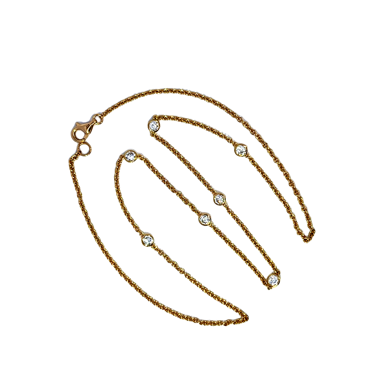 18K Gold Diamond Station Necklace 0.75 Carats – Classic DBY Necklace