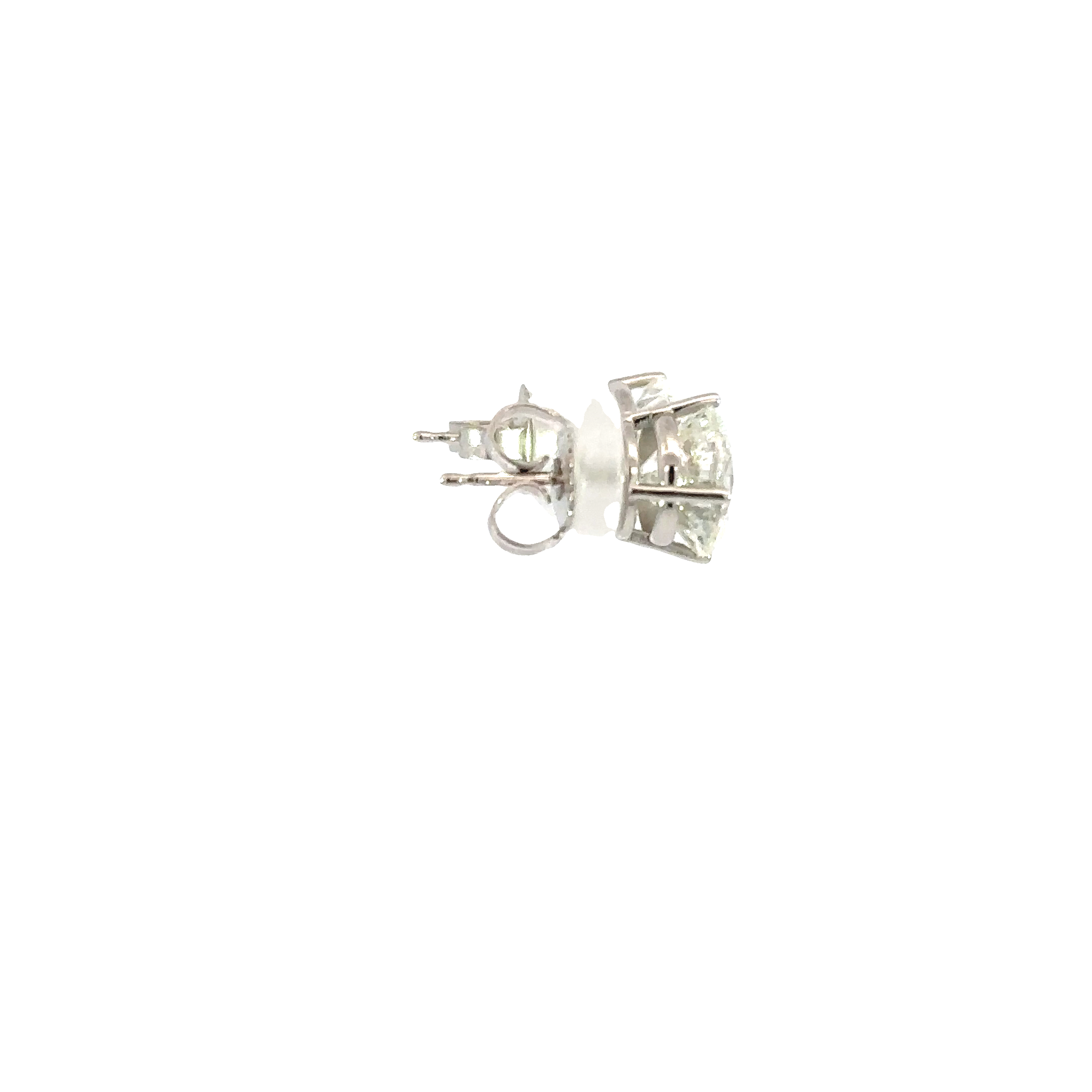 14K White Gold Round Diamond Stud Earrings 4.05 Carat Total