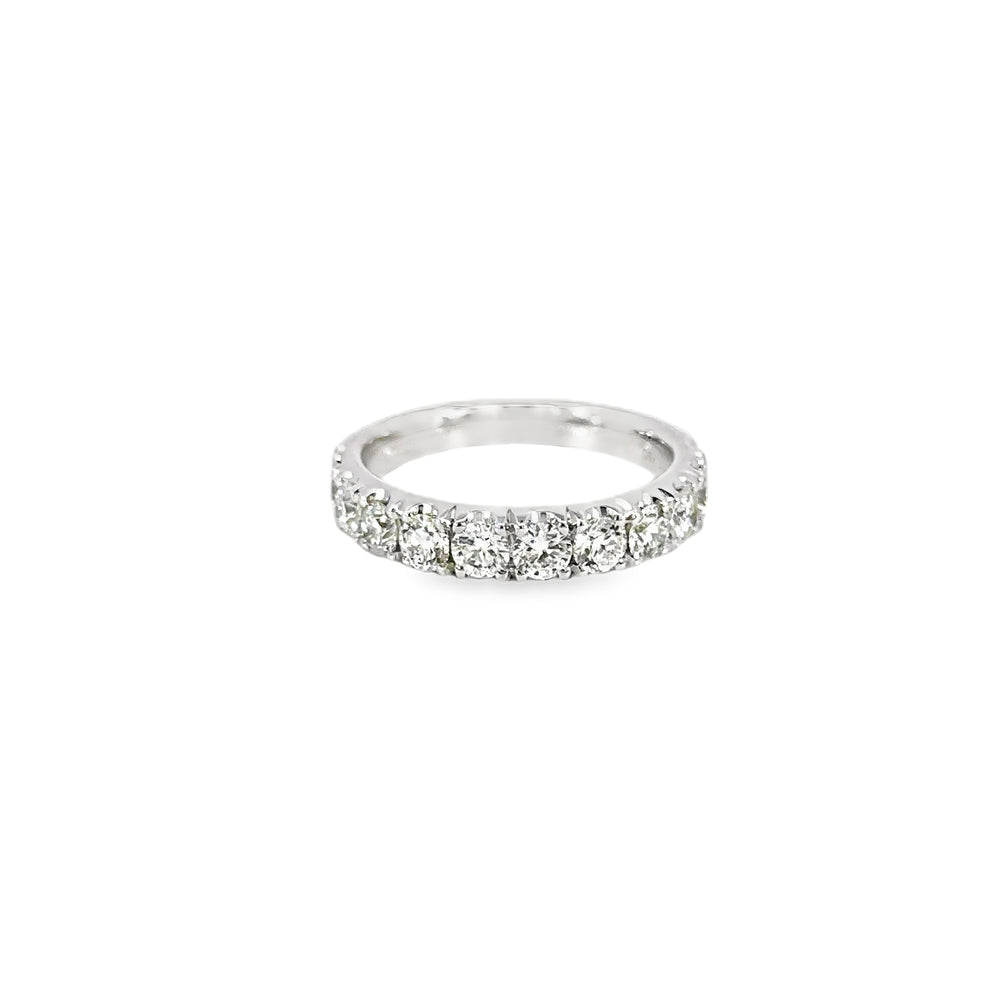 18K White Gold Diamond Band 1.47 Carat 11 Stone Ring