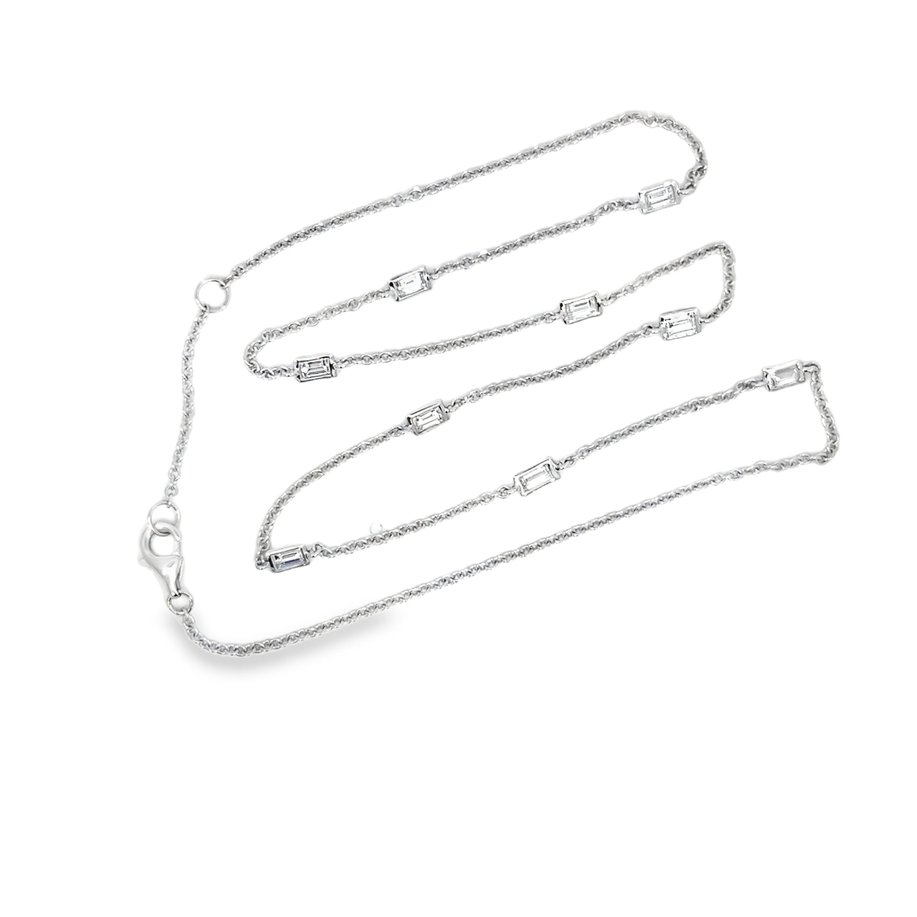 18kt wg Emerald Cut DBY Neckla