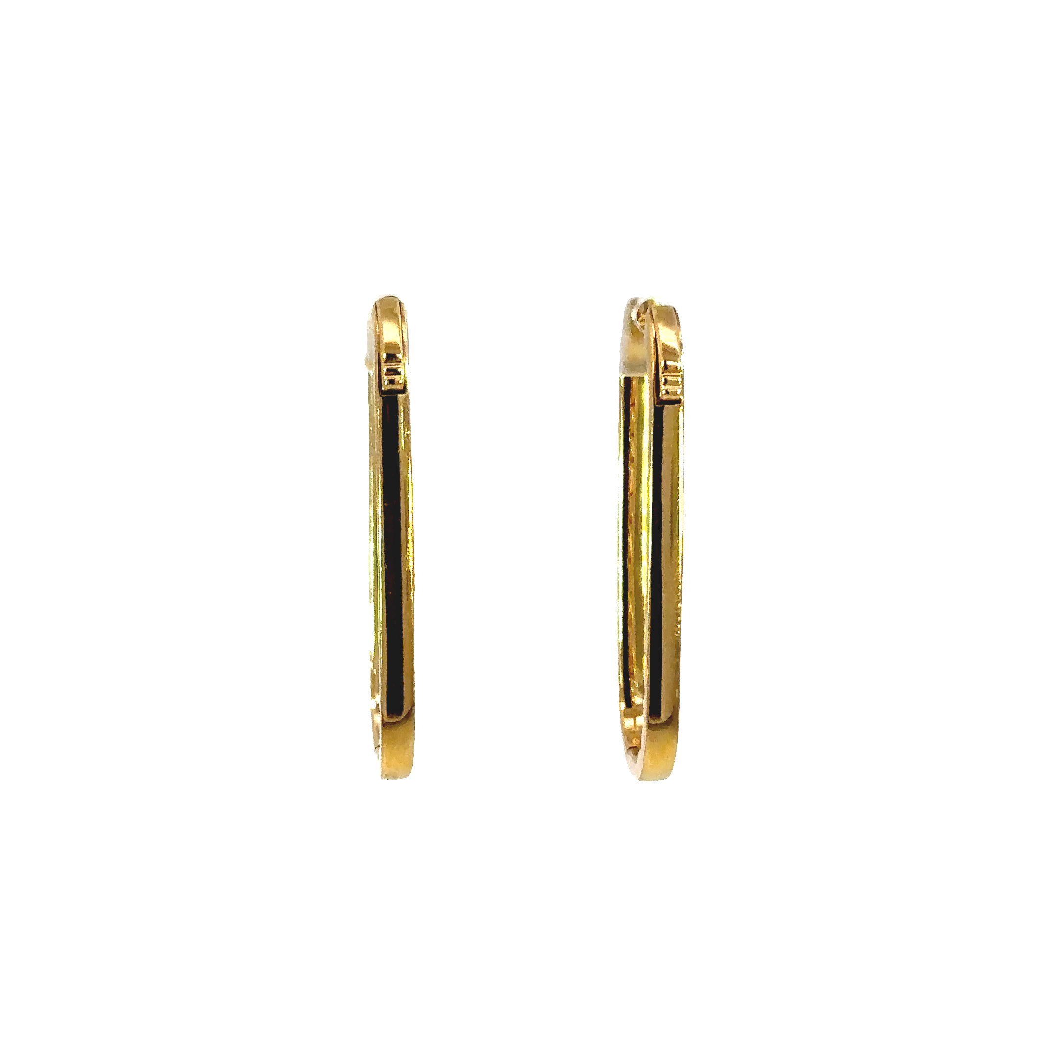 18K Yellow Gold Inside Out Diamond Oval Hoop Earrings 1.75 Carat Total