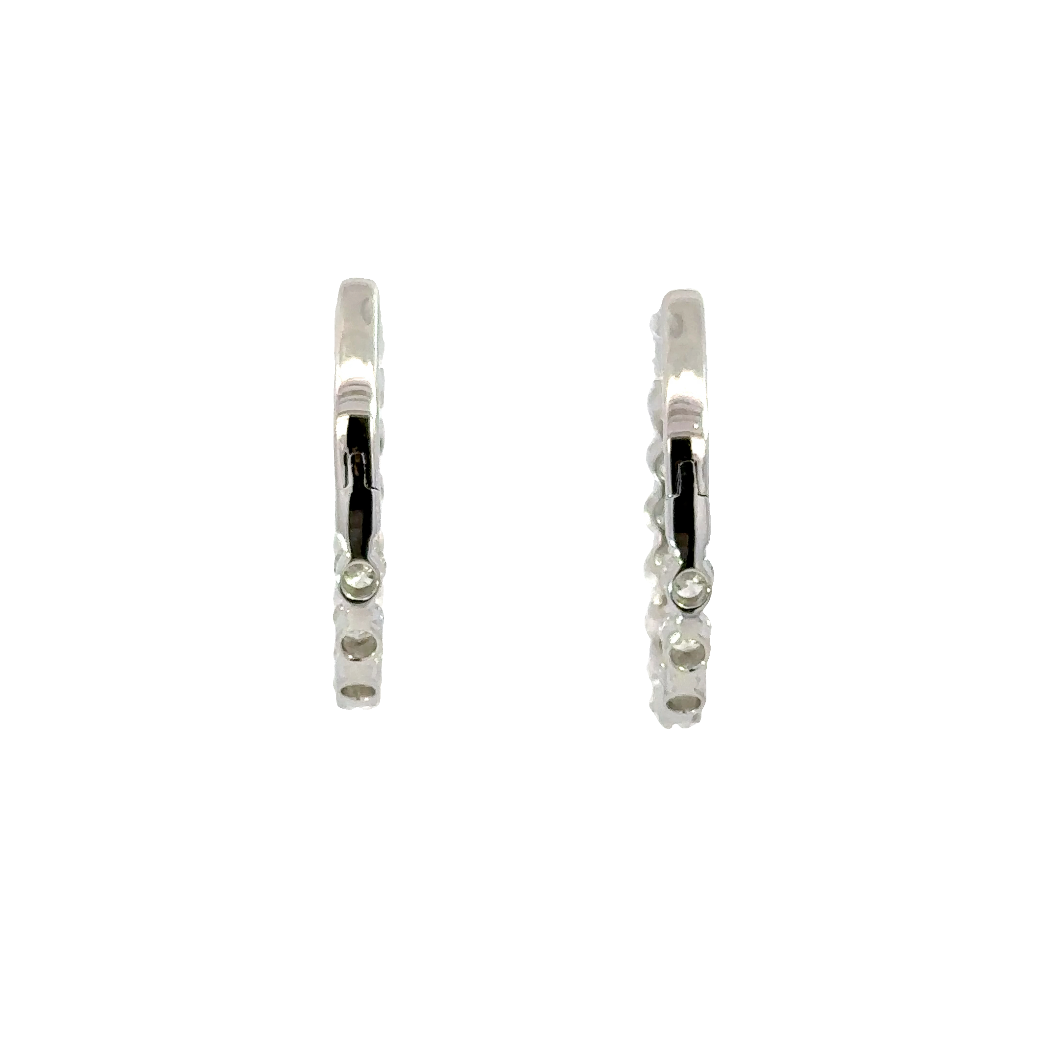 18K White Gold Diamond Hoops Inside Out 2.02 Carat