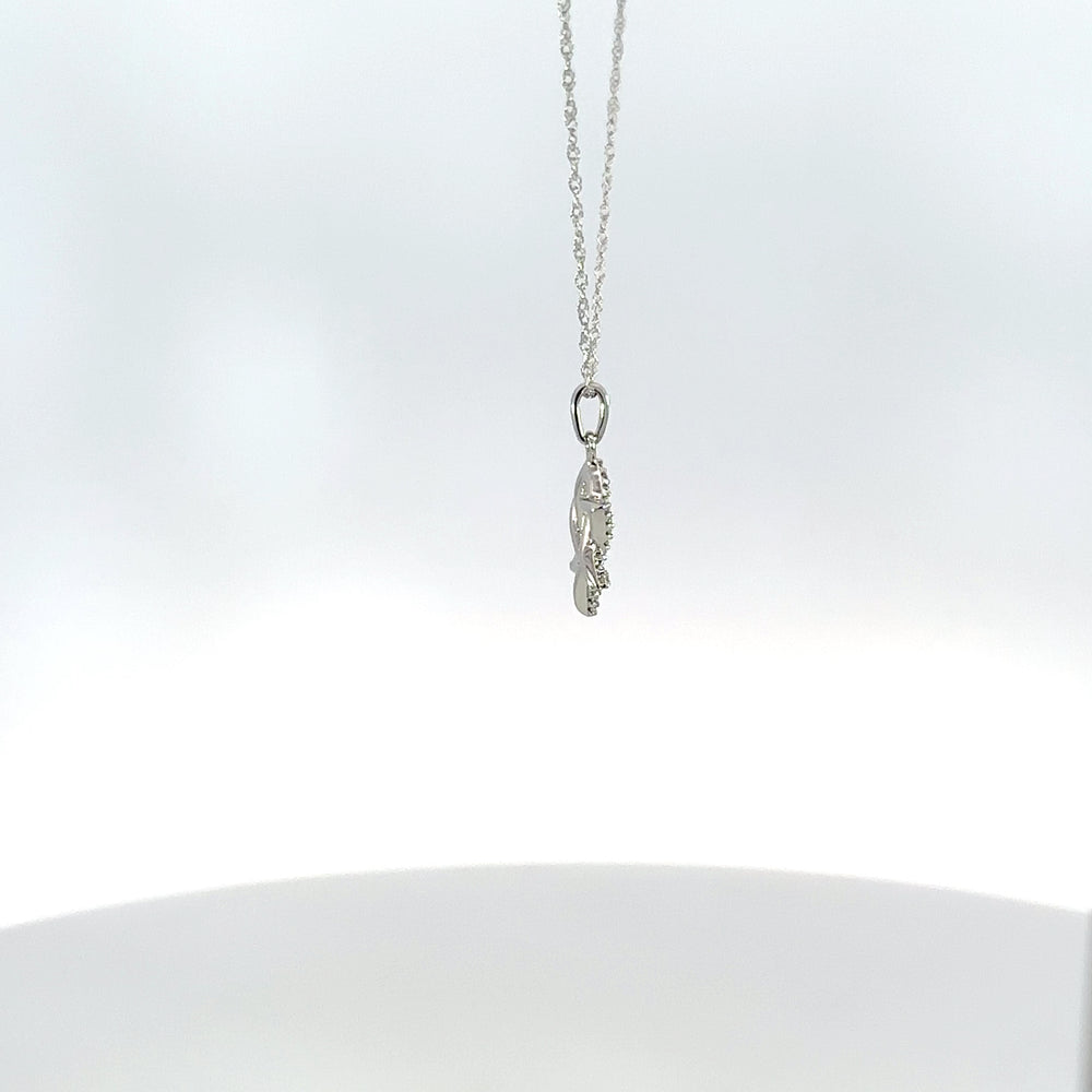 14K White Gold Pavé Diamond Star of David Pendant Necklace