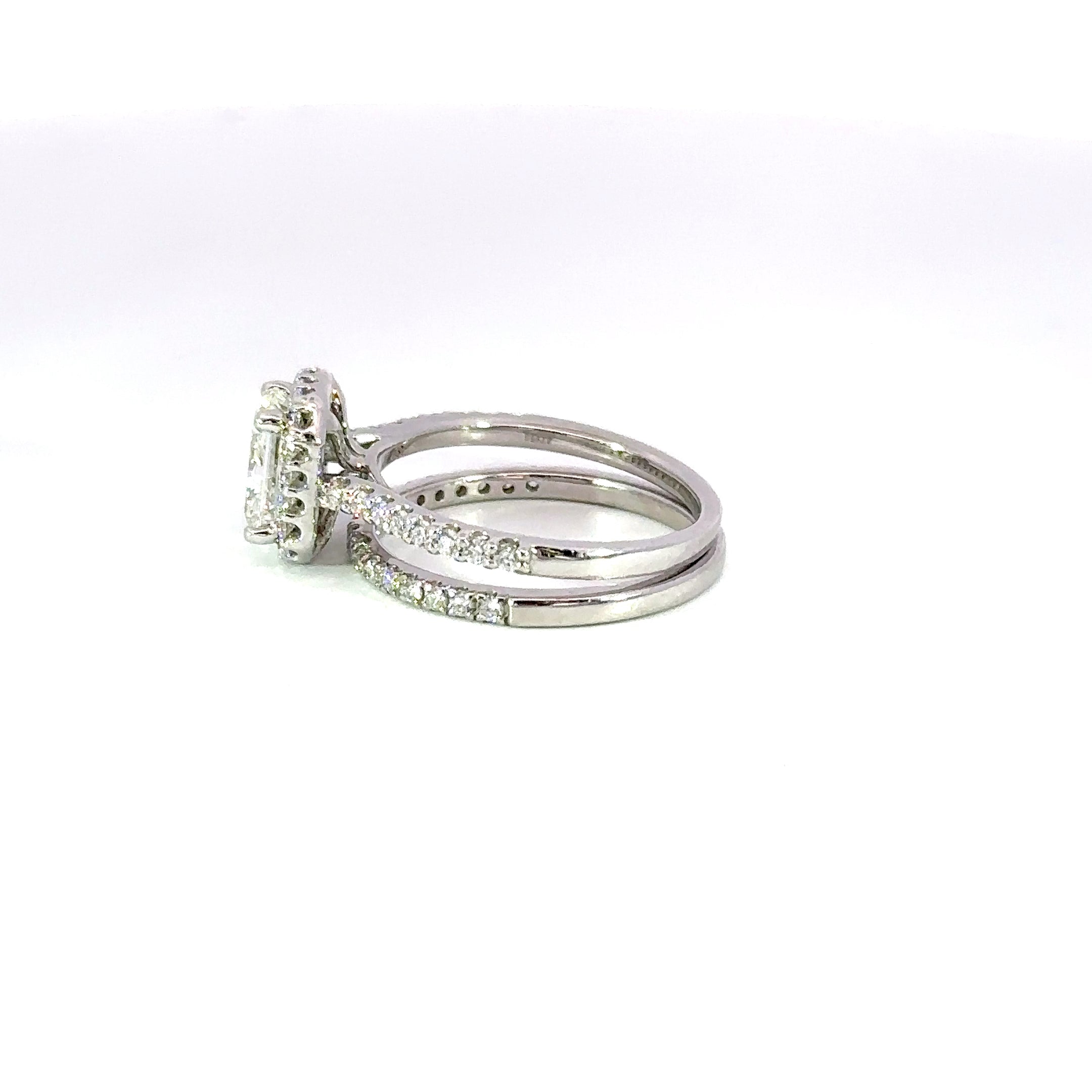 Platinum Radiant Cut Diamond Engagement Ring Set