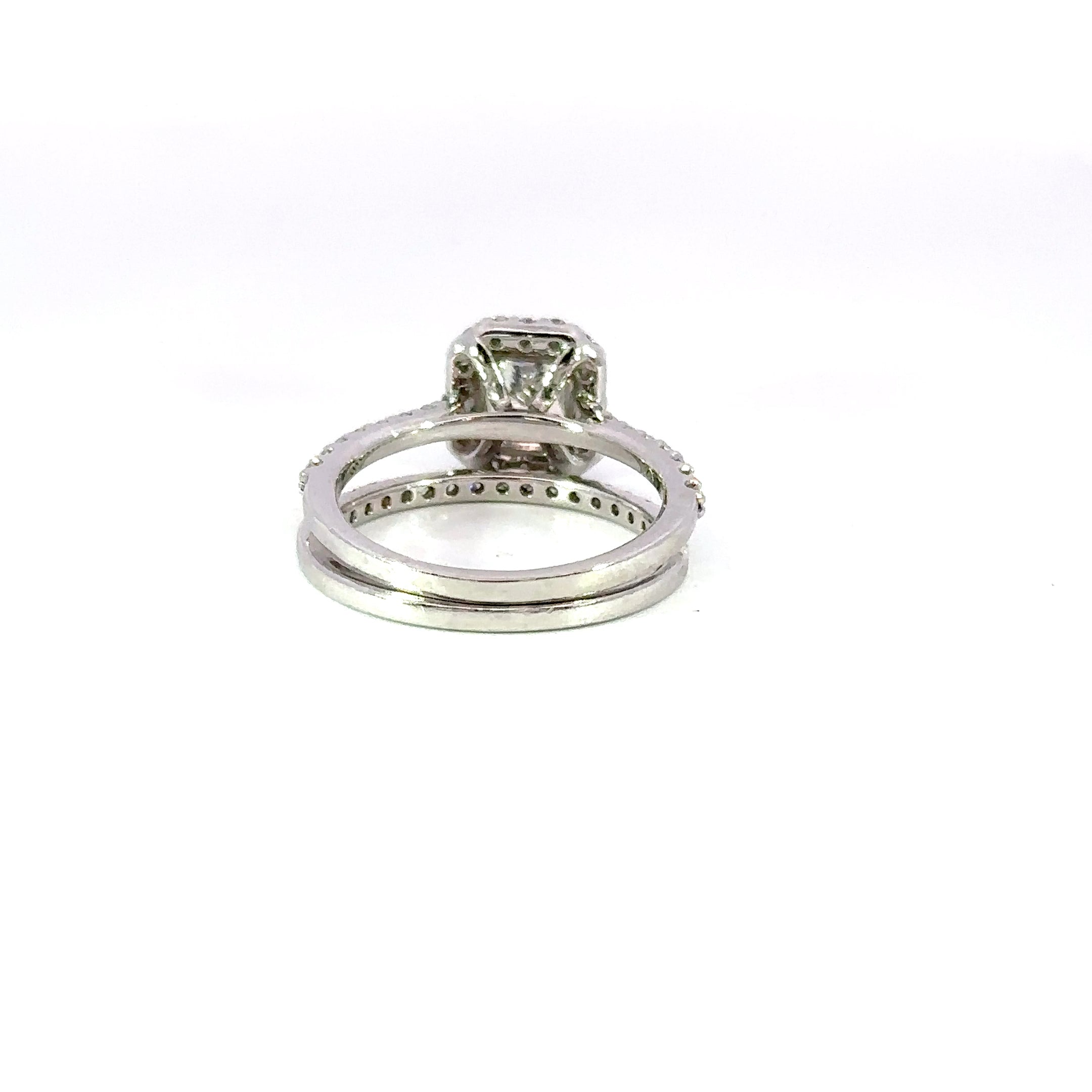 Platinum Radiant Cut Diamond Engagement Ring Set