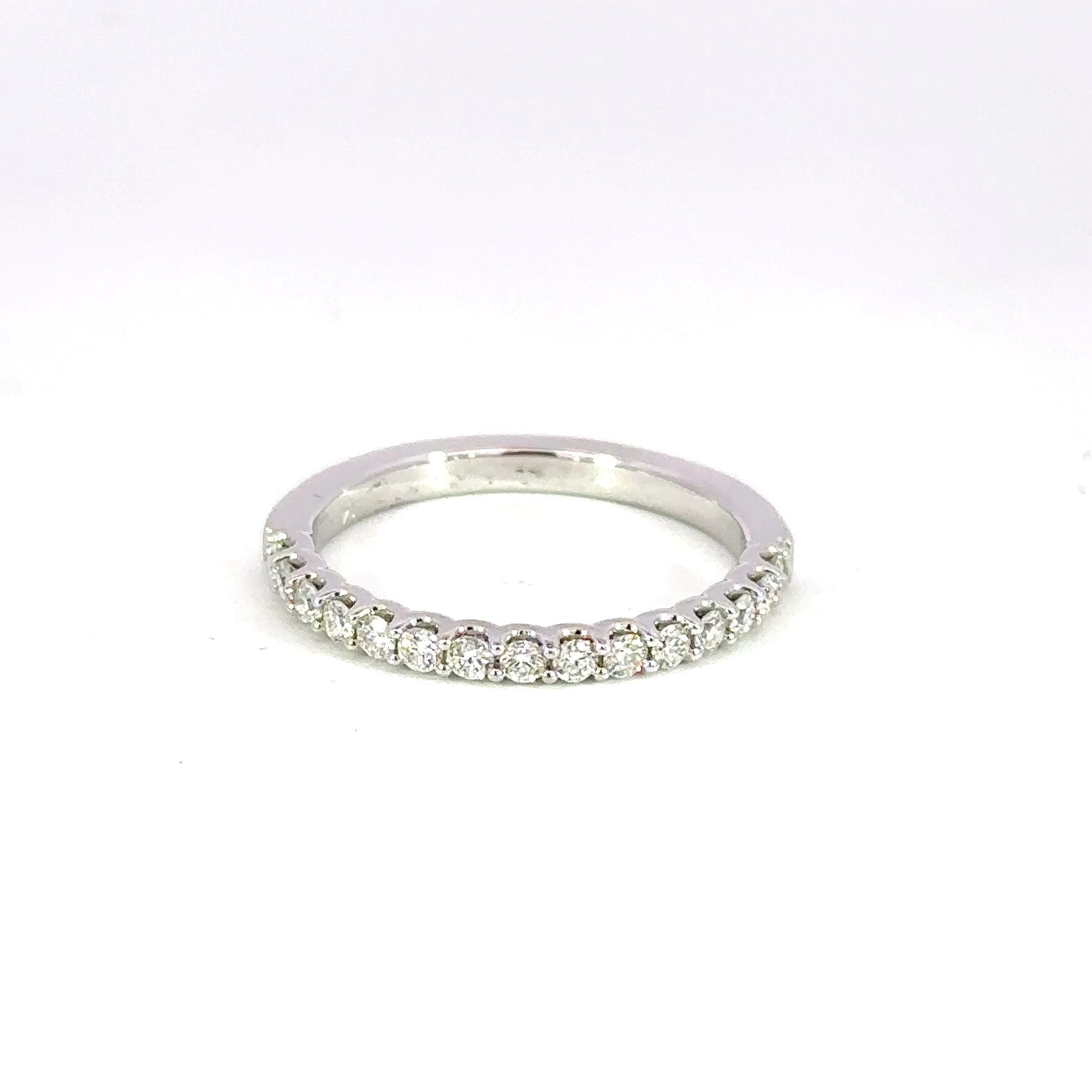14K White Gold Diamond Wedding Band