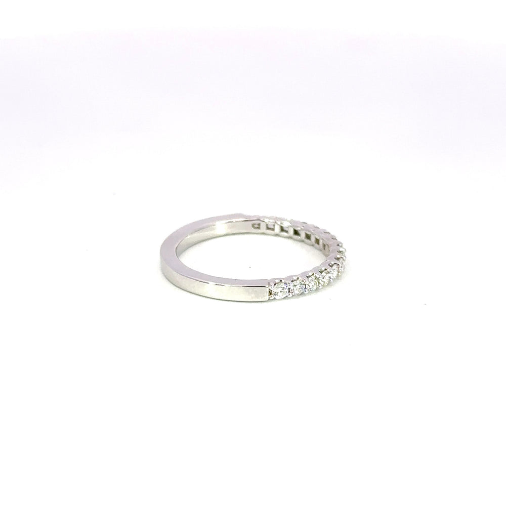 14K White Gold Diamond Wedding Band