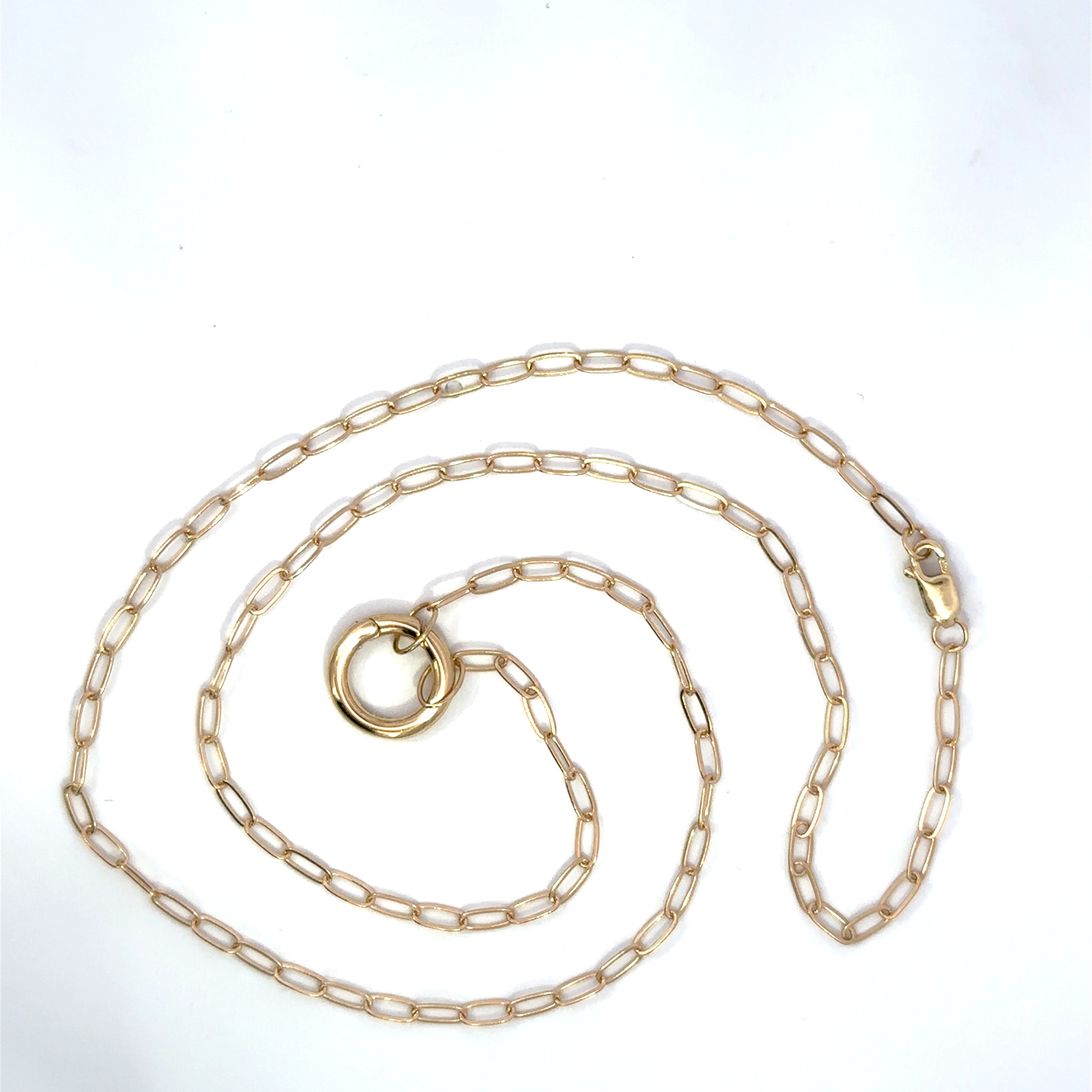 Paperclip Chain Necklace with Estate Chopard Happy Diamonds Heart Charm