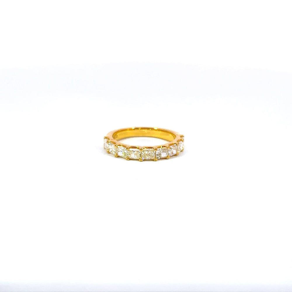 18K Yellow Gold Radiant Diamond Wedding Band 1.76 Carat