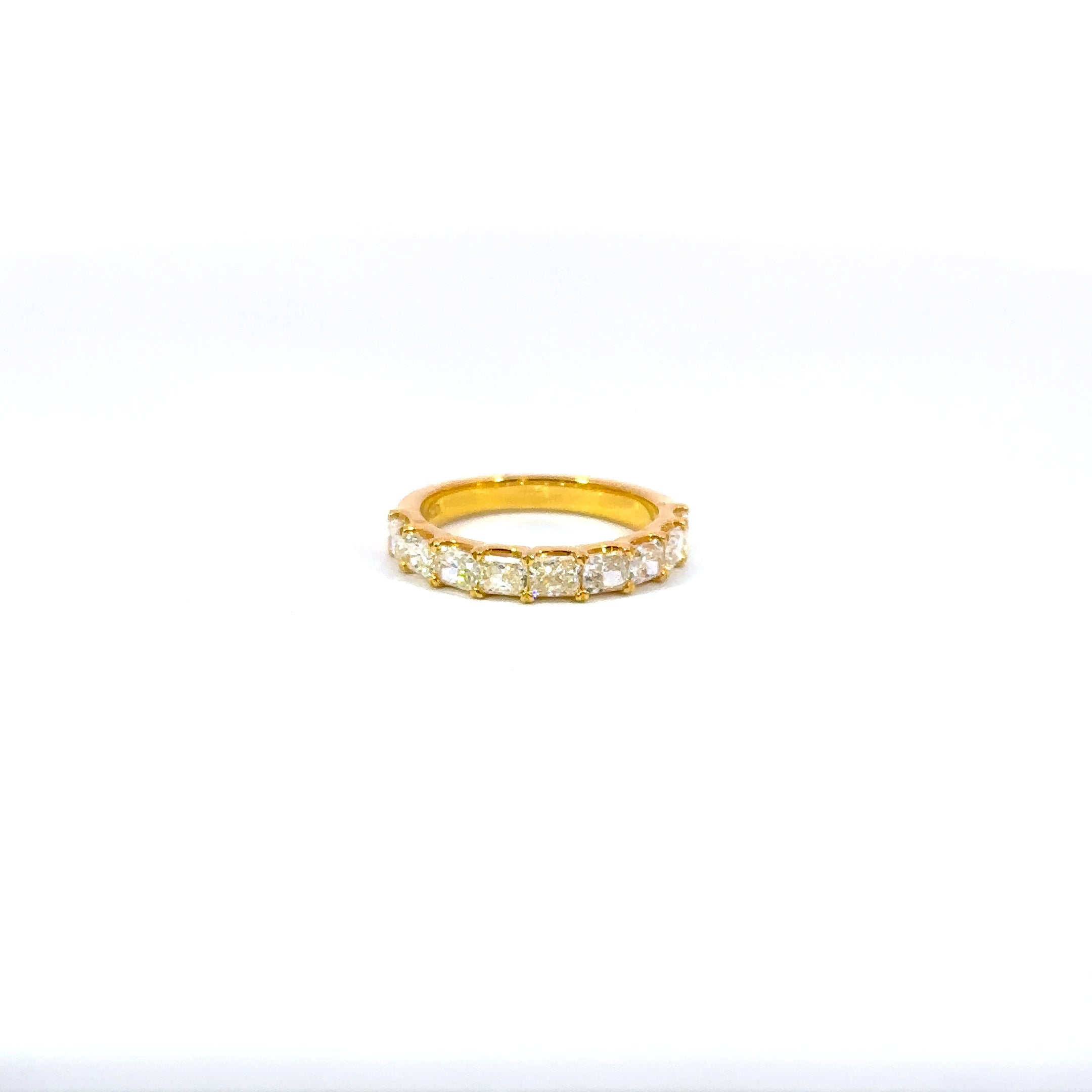 18K Yellow Gold Radiant Diamond Wedding Band 1.76 Carat
