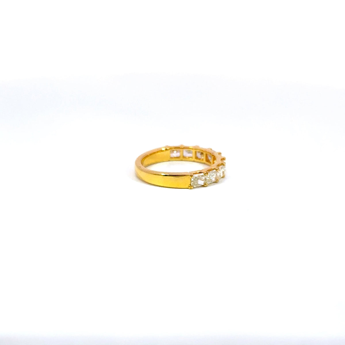 18K Yellow Gold Radiant Diamond Wedding Band 1.76 Carat