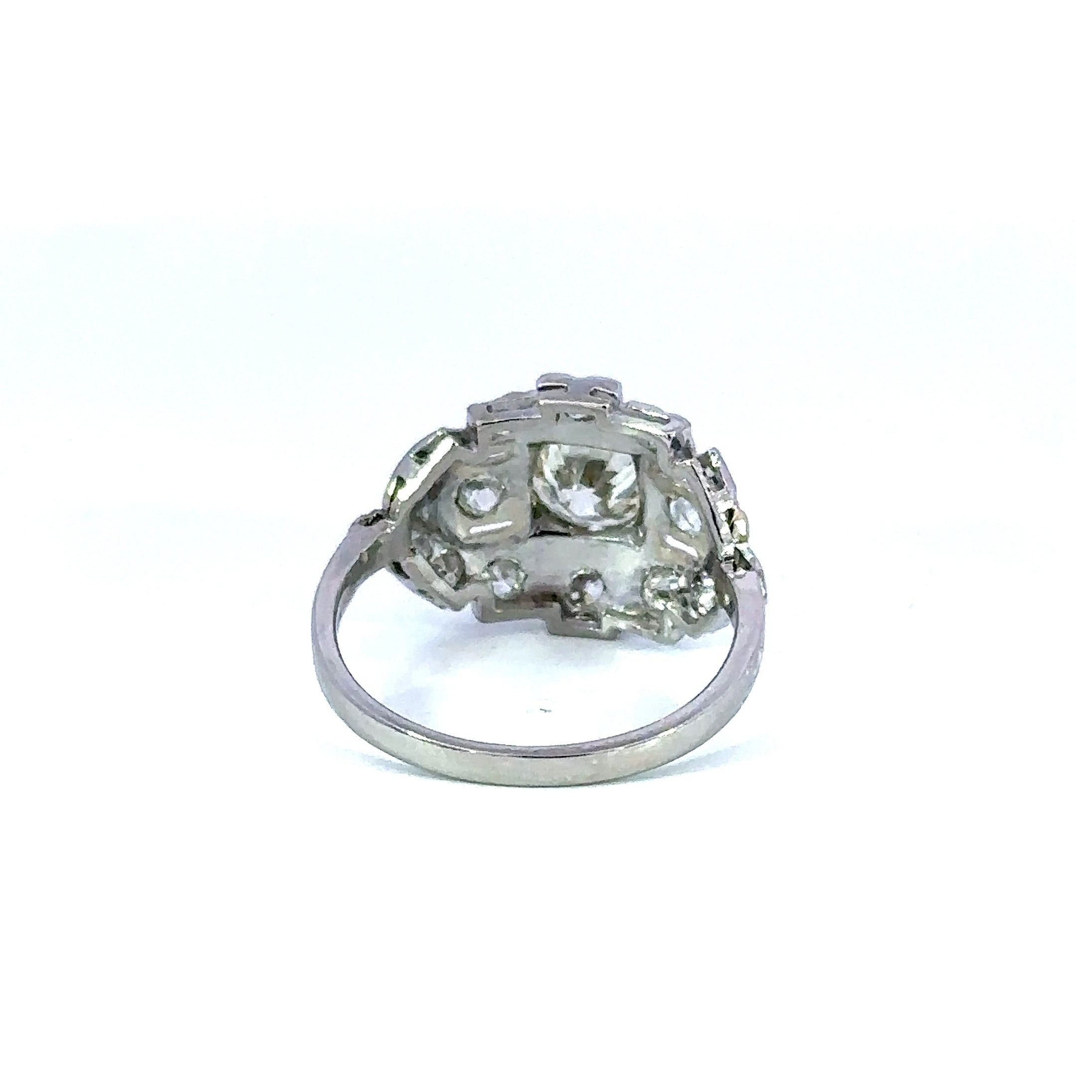 Platinum Art Deco Old Mine Cut Diamond Ring