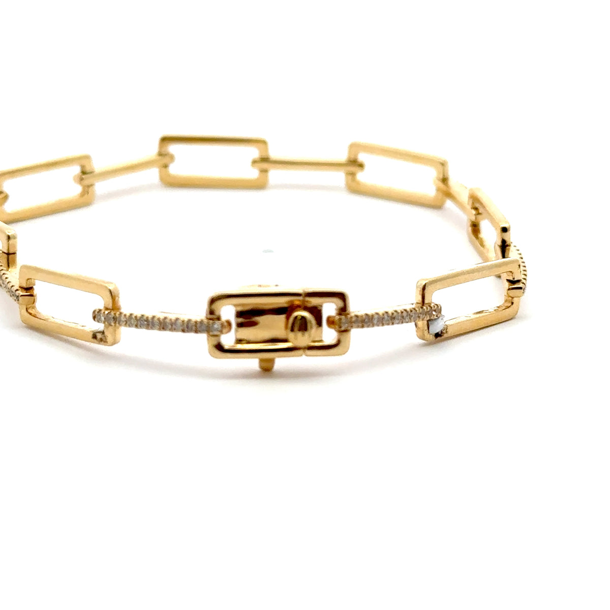 18K Yellow Gold Diamond Link Bracelet
